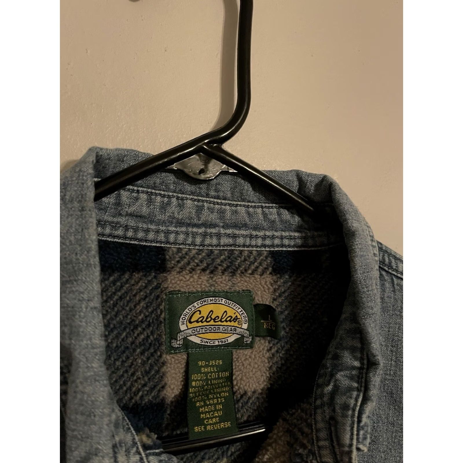 Vintage VINTAGE Cabela's Fleece Lined Denim L/S Button Up Shirt Jacket Mens Large Shirt Jacket Denim Blue L Size US L / EU 52-54 / 3 - 3 Thumbnail