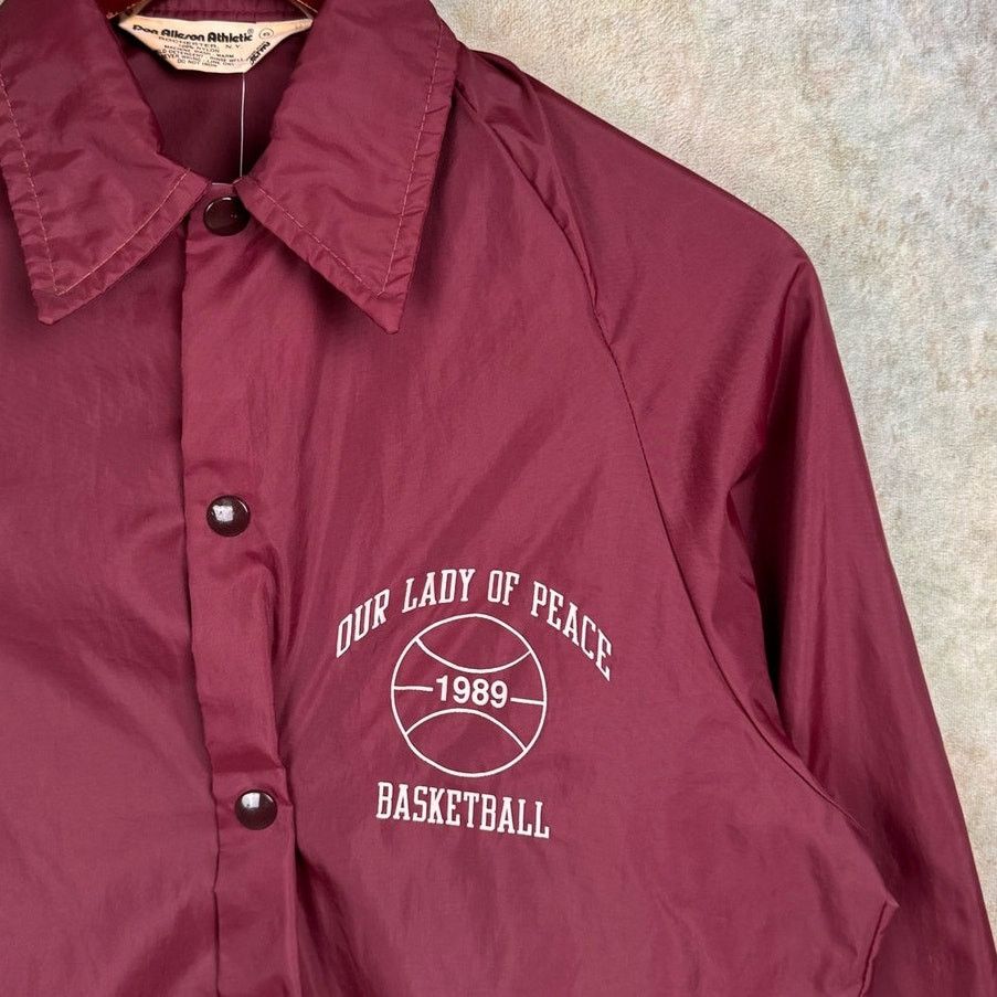 Vintage VTG 80s Basketball Windbreaker Jacket Sz S Maroon 1989 Size US S / EU 44-46 / 1 - 6 Thumbnail