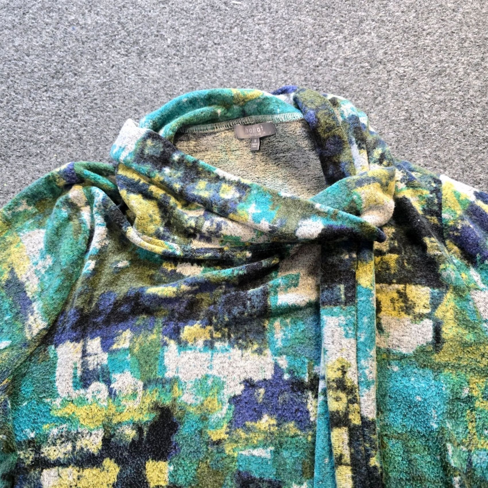 Habitat Habitat Sweater Womens Medium Green Tie Neck Stretch Long Sleeve Casual Artsy Size M / US 6-8 / IT 42-44 - 2 Thumbnail
