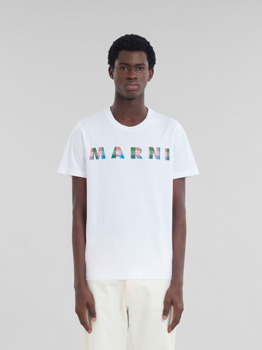 Marni oc11z0525 Cotton T-Shirt With Gingham in White Size US S / EU 44-46 / 1 - 3 Thumbnail