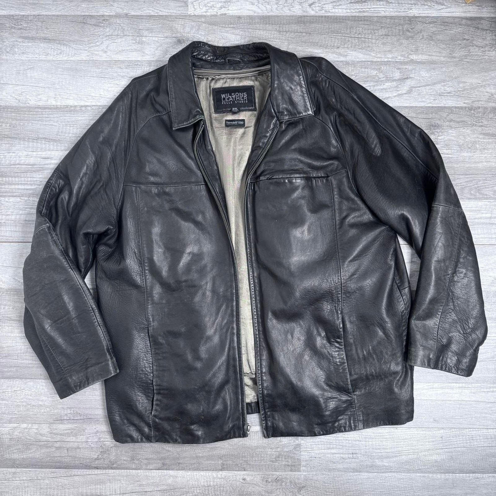 Vintage × Wilsons Leather Wilson’s Leather Men’s Vintage Leather Jacket Distressed Size US XXL / EU 58 / 5 - 1 Thumbnail
