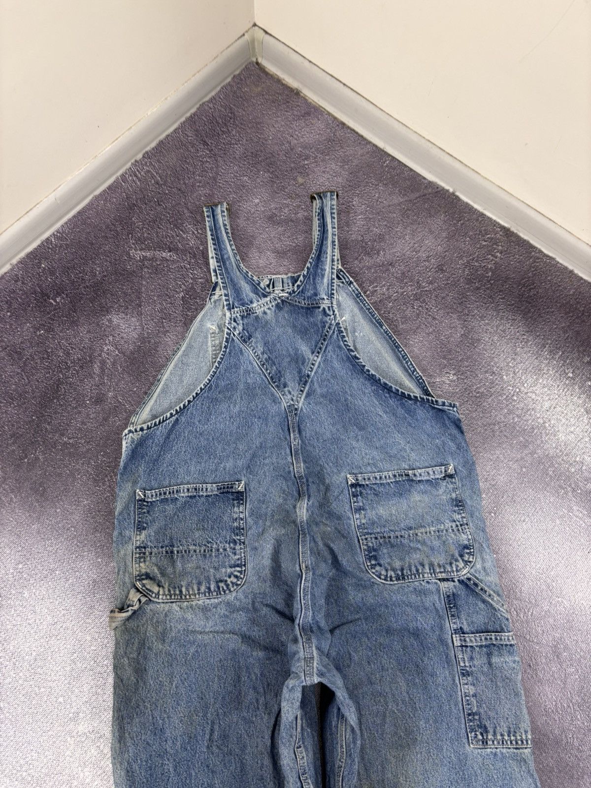 Carhartt Vintage Carhartt Bib Overalls R07 DST Blue Denim Carpenter Size US 42 / EU 58 - 17 Thumbnail