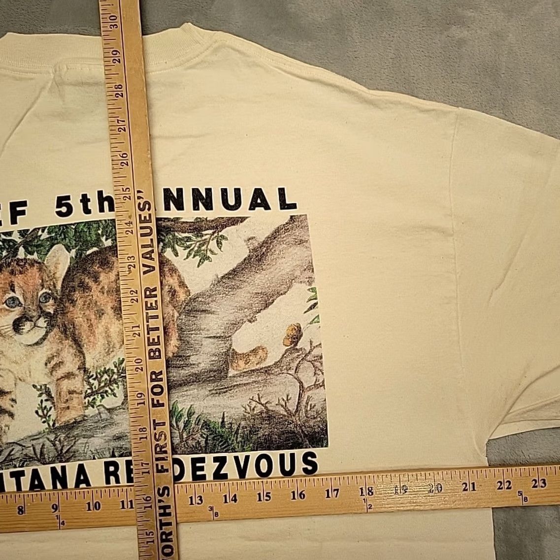 Vintage VTG Rocky Mountain Elk Foundation Shirt Mens L RMEF 5th Annual Rendezvous 90s T Shirt White Crew Neck Graphic Print Nature Wildlife Vintage Mens L Size US L / EU 52-54 / 3 - 8 Thumbnail
