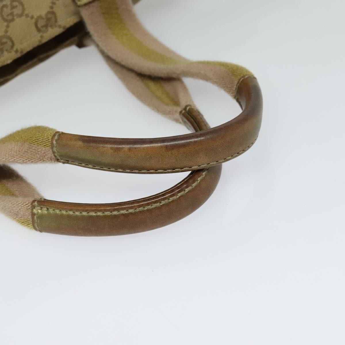 Gucci GUCCI GG Canvas Sherry Line Hand Bag Beige Gold Pink Size ONE SIZE - 7 Thumbnail