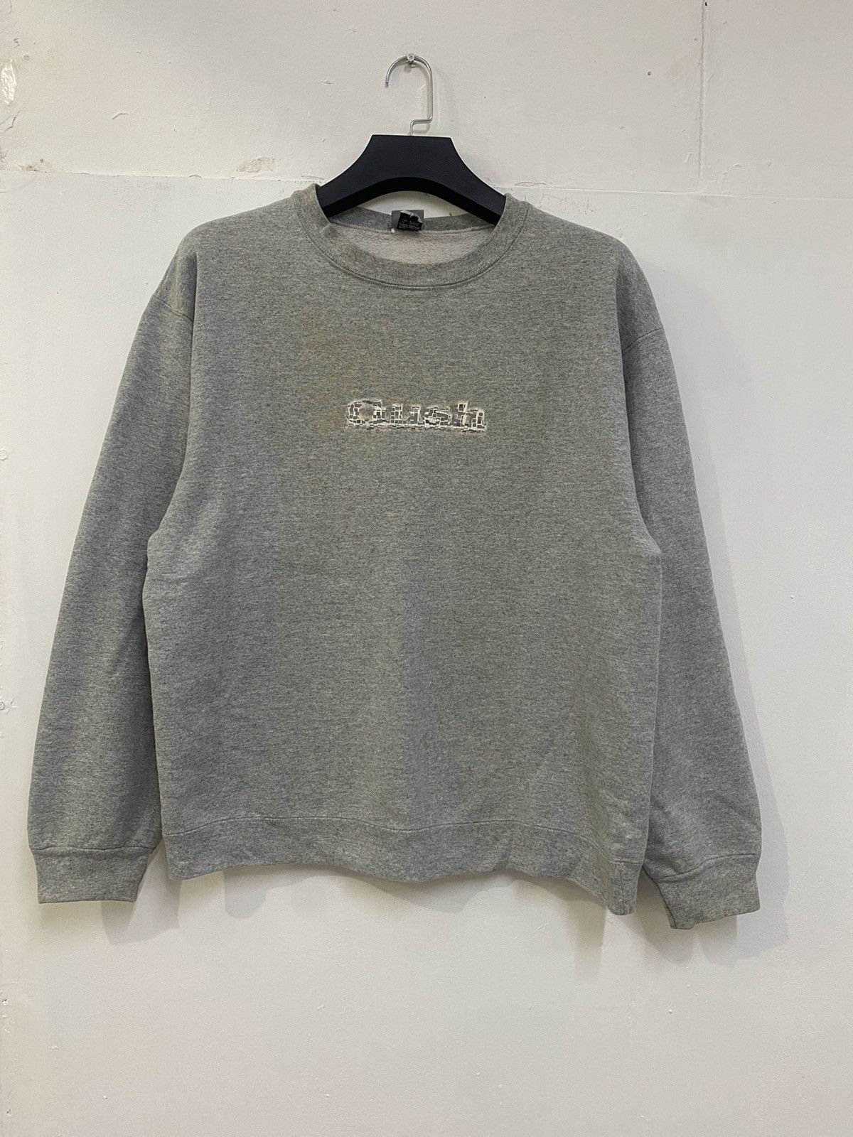 💥GUSH CLOTHING SPELL OUT CENTER LOGO SWEATSHIRT VINTAGE 90s