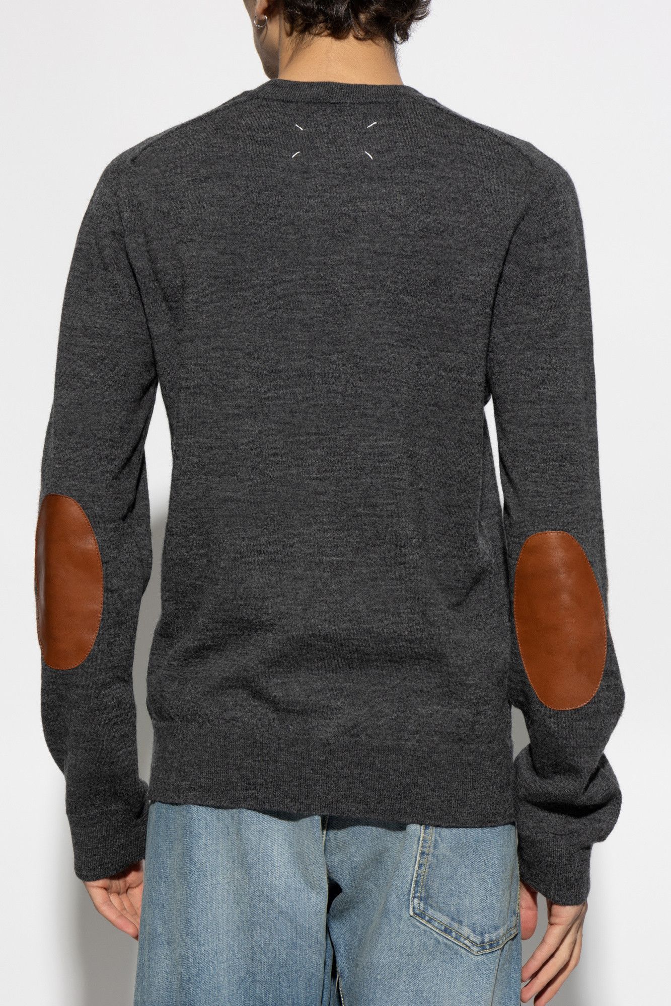 Maison Margiela o1s22i1n1024 Contrast Patch Pullover Sweater in Grey Size US XL / EU 56 / 4 - 4 Thumbnail