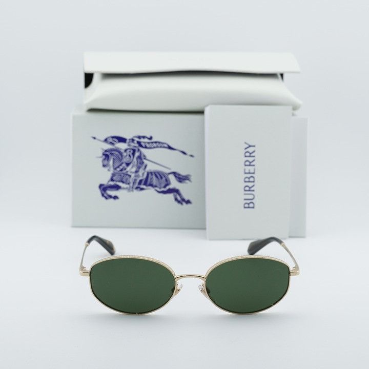 Burberry Burberry BE3169 110971 Sunglasses Gold Oval Frame, Green Size ONE SIZE - 12 Thumbnail