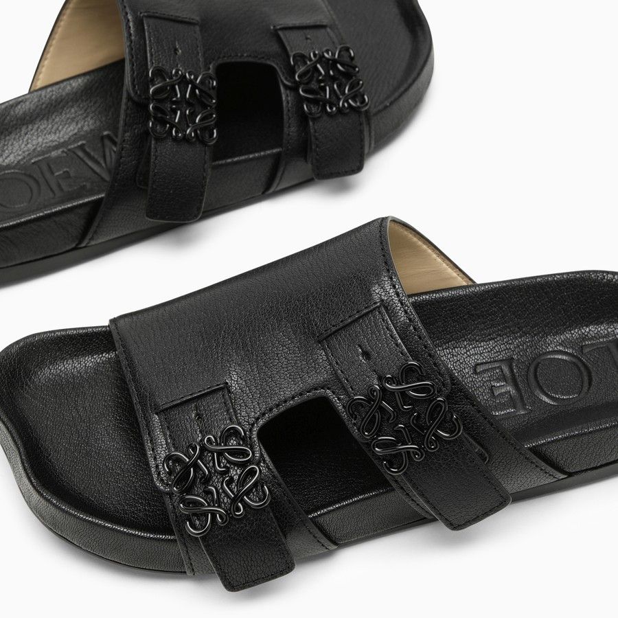 Loewe o1d2blof0824 Leather Slide in Black Size US 6 / IT 36 - 5 Thumbnail