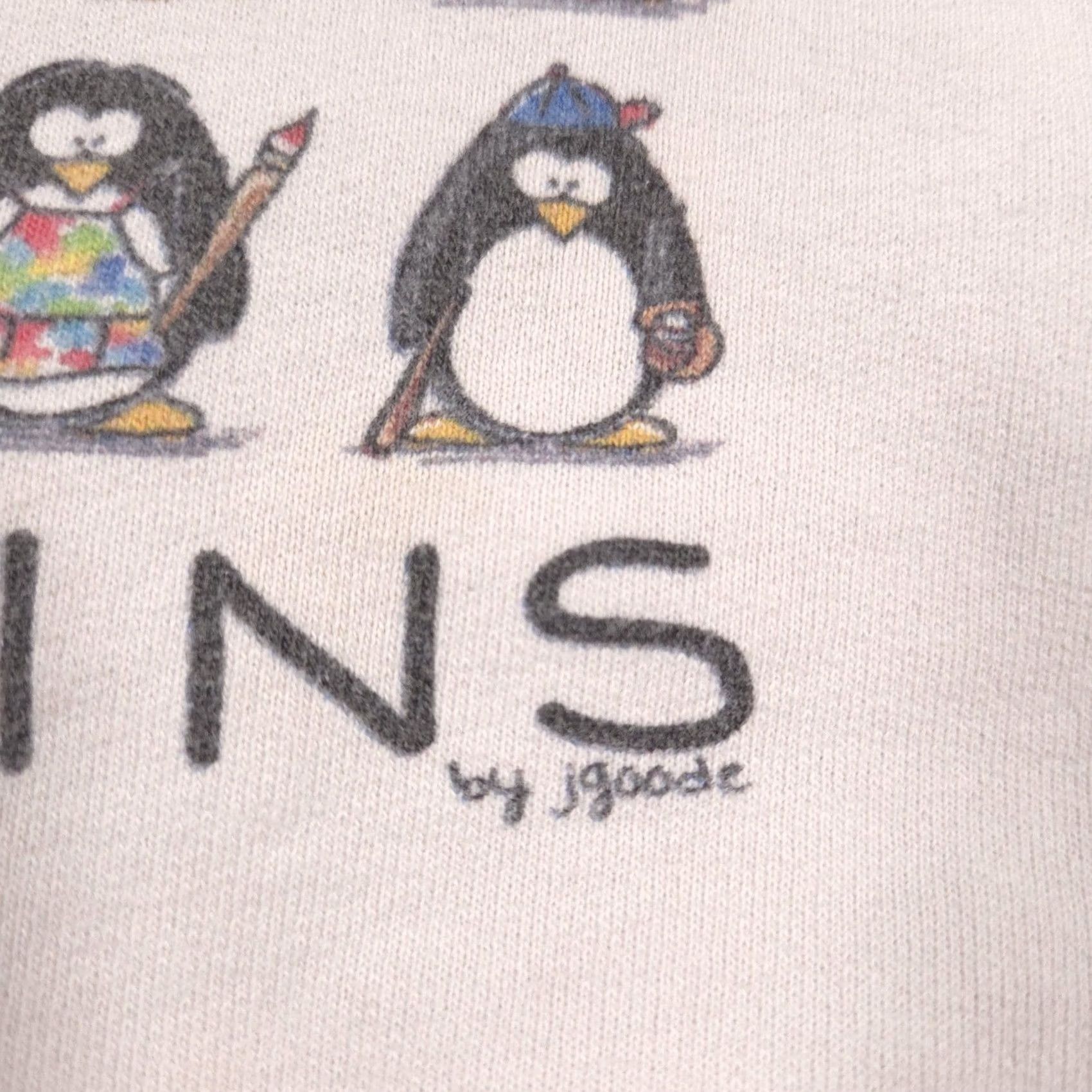 Hanes Hanes Sweatshirt Mens 2XL White Graphic Penguins Funny Animal Fleece Pullover Size US XXL / EU 58 / 5 - 4 Thumbnail