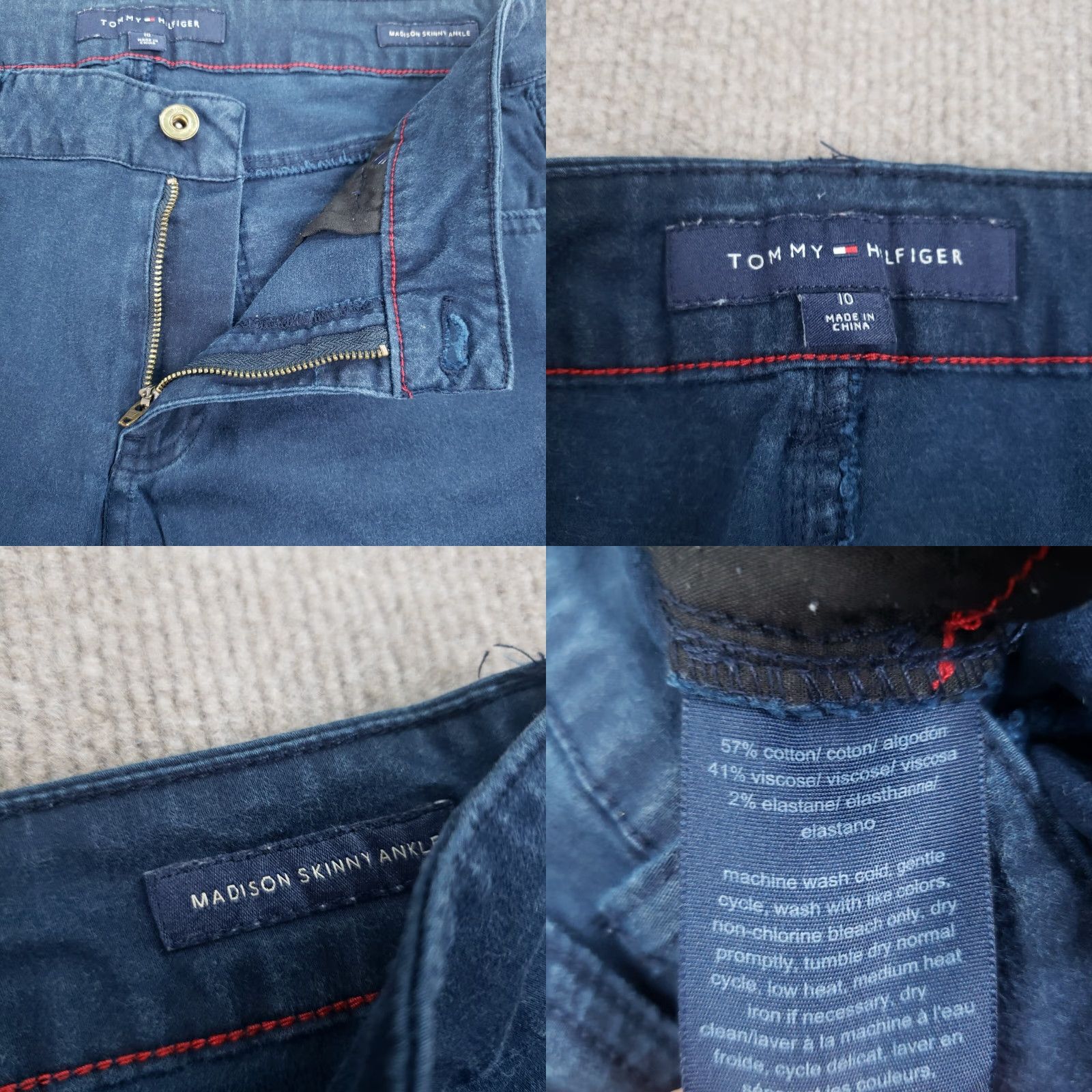 Tommy Hilfiger Tommy Hilfiger Skinny Pants Women's Blue Stretch Mid Rise Size 10 Size 32" / US 10 / IT 46 - 8 Thumbnail