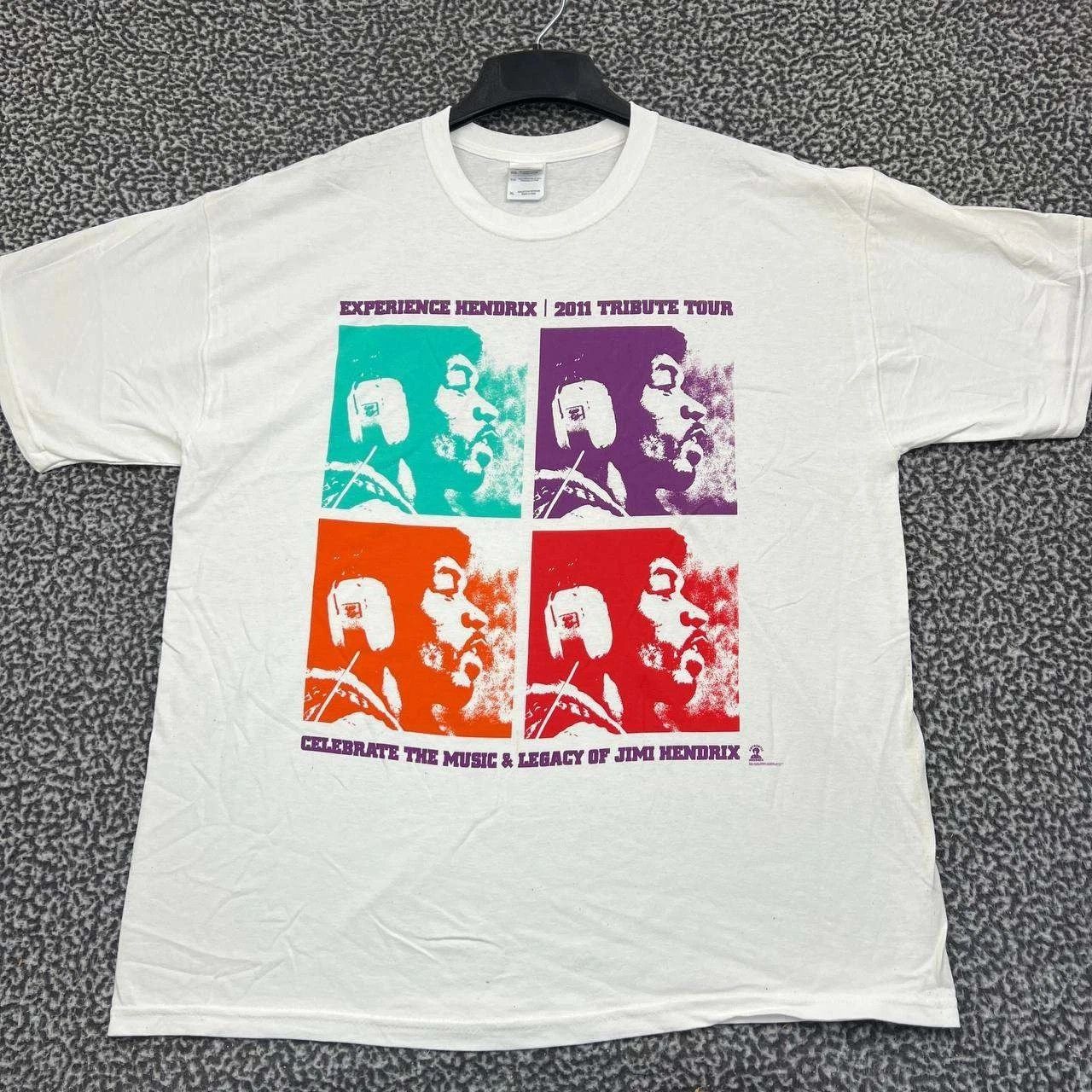 Gildan Vintage Experience Jimi Hendrix Shirt Men XL White Gildan Size US XL / EU 56 / 4 - 1 Thumbnail