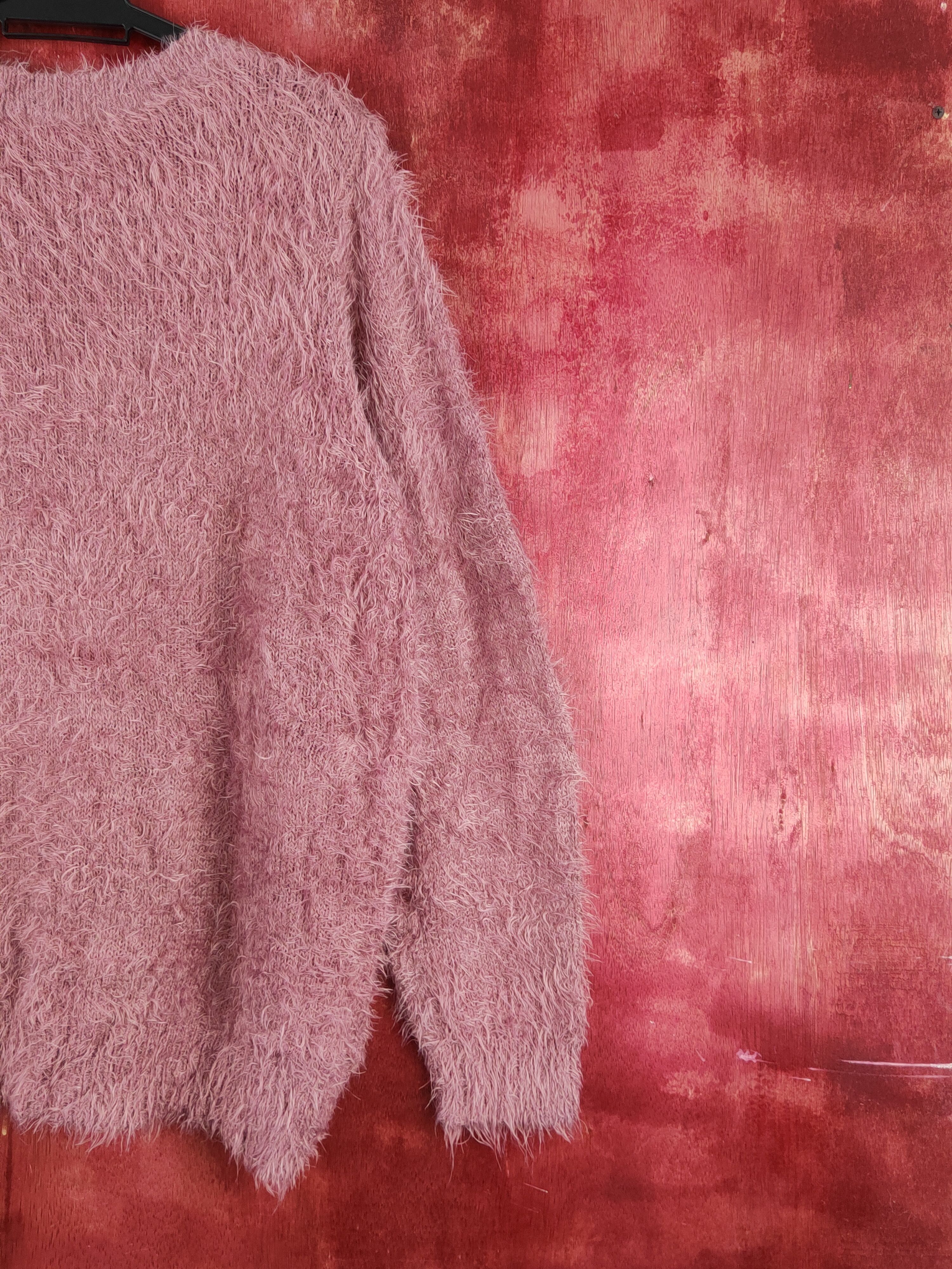 Aran Isles Knitwear DL Blue Strive Pink Shag Shaggy Fur Mohair Knitwear #S2030 Size L / US 10 / IT 46 - 9 Thumbnail