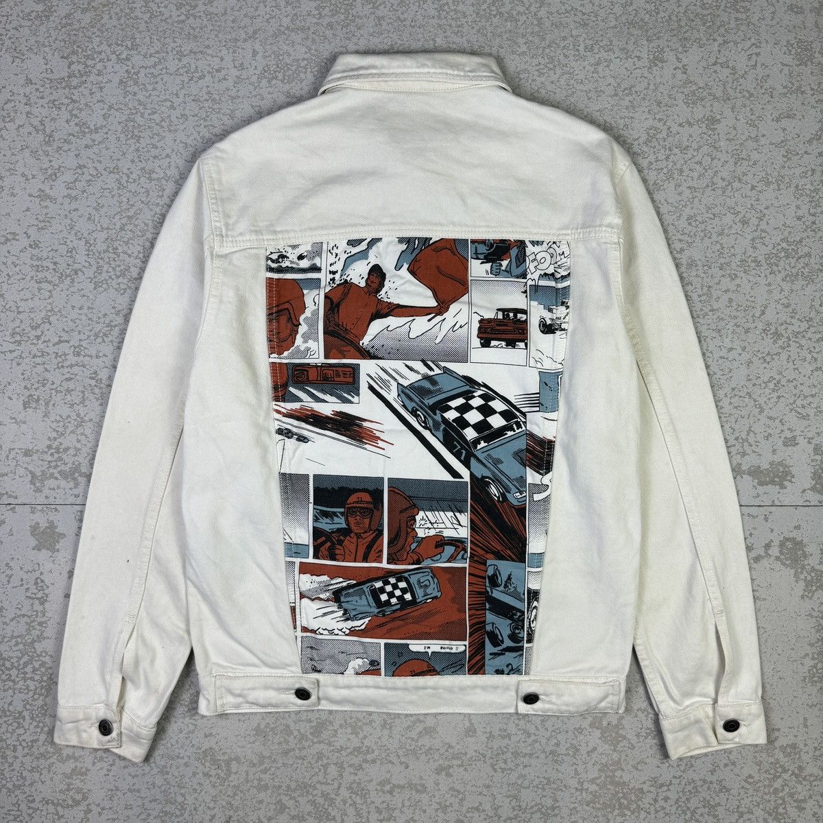 Designer × Zara Zara Race Car Comics Strip Denim Jacket Size US M / EU 48-50 / 2 - 1 Thumbnail