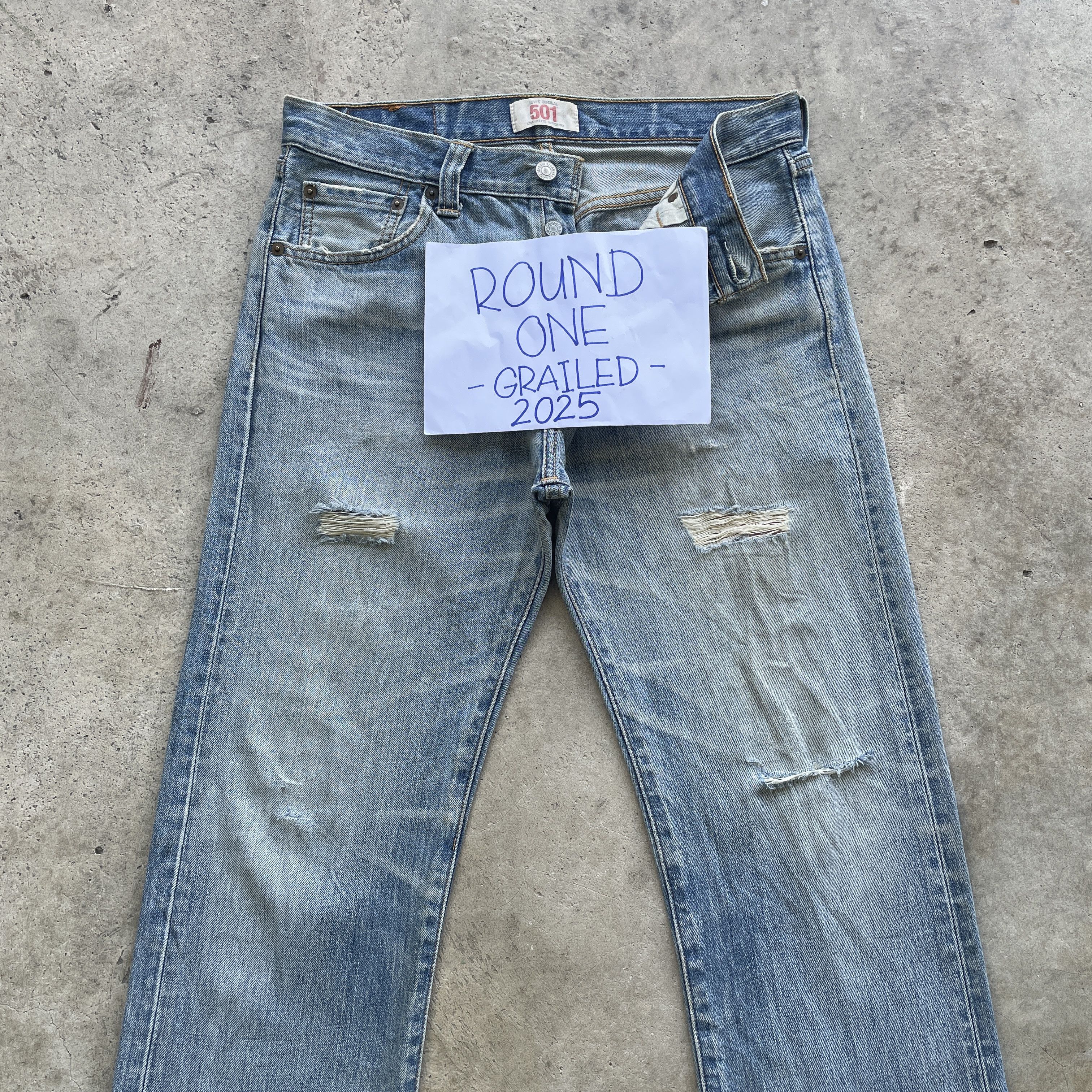 Levi's VINTAGE LEVI’S 501 JEANS DISTRESSED FADED DENIM PANTS W31 Size US 31 - 3 Thumbnail