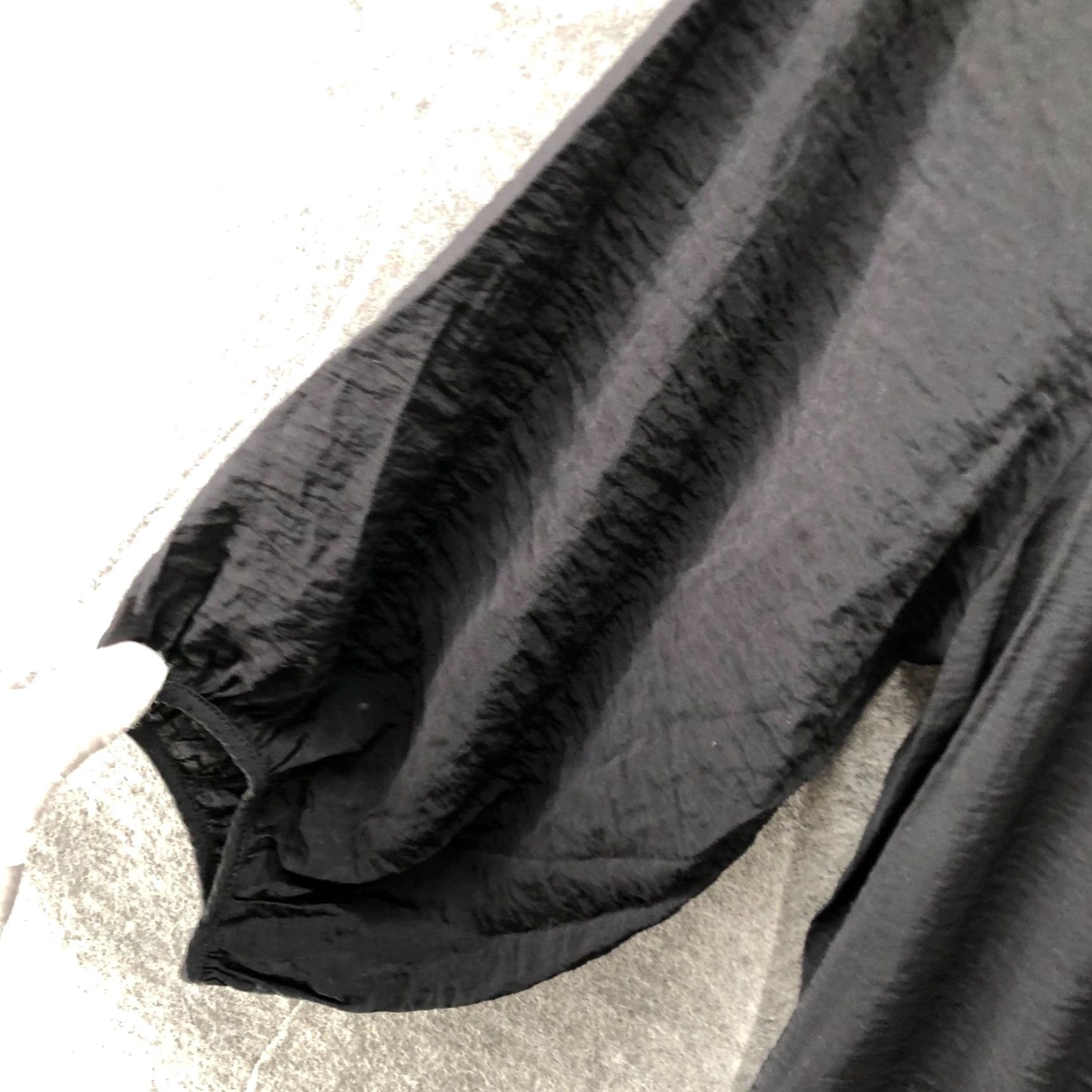 H&M H&M Balloon Sleeve Mini Dress Womens S Black Oversized A-Line Peplum Crepe Dress Size S / US 4 / IT 40 - 5 Thumbnail