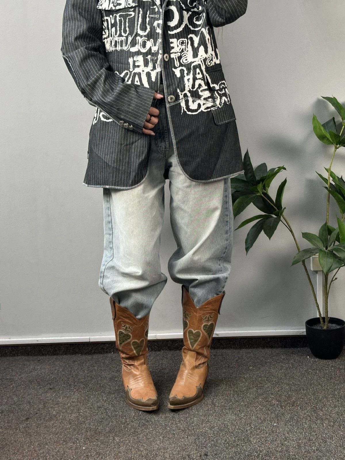 Cowboy Equipment × Leather × Vintage Vintage brown cowboy boots rare Size US 7 / IT 37 - 3 Thumbnail