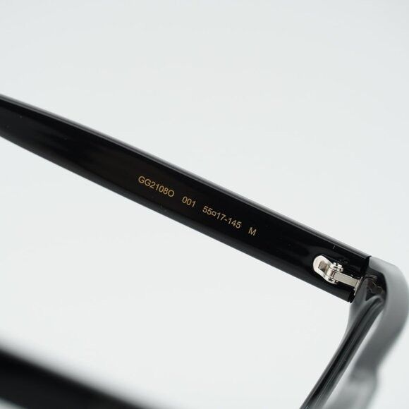 Gucci Gucci GG2108O 001 Eyeglasses Black 55mm Square Frame Size ONE SIZE - 6 Thumbnail