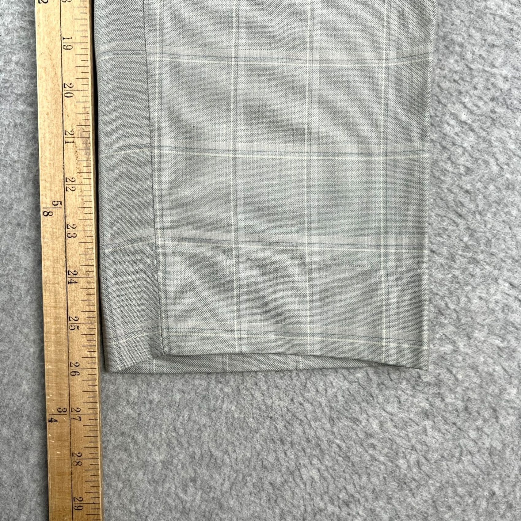 Vintage Spier & Mackay Grey Plaid Wool Flat Front Pants Mens 34x26 Size US 34 / EU 50 - 7 Thumbnail