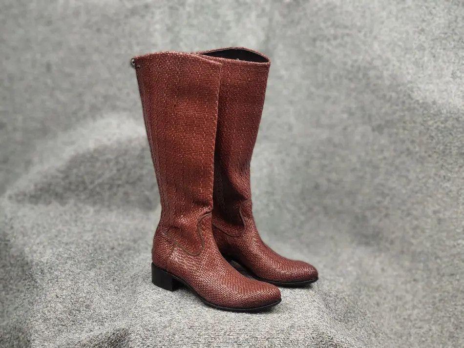 Rocco P. Braided leather High Round Toe Riding Tall Boots