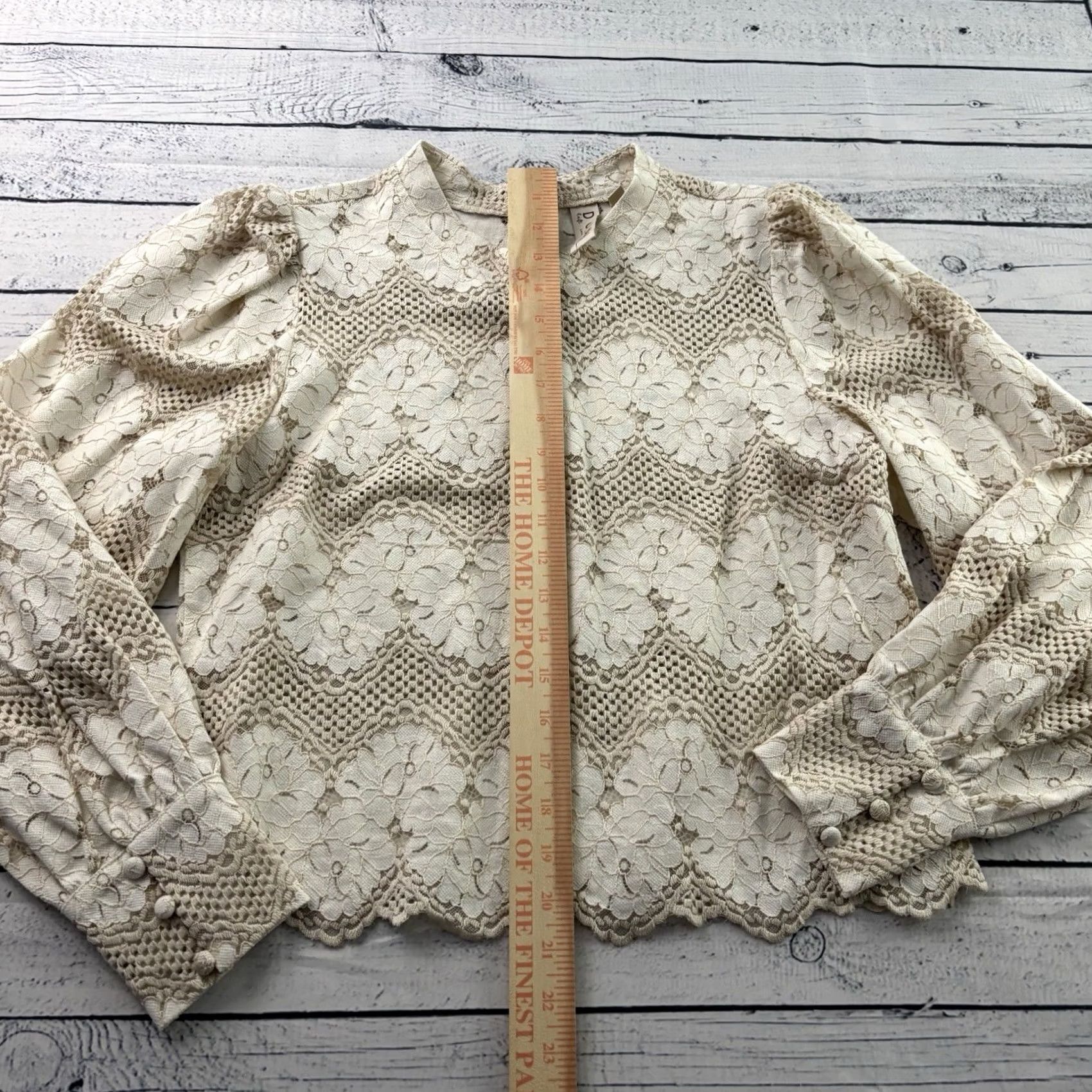 Anthropologie DOLAN Anthropologie Cotton Nylon Long Sleeve Knit Top Women's Medium Knit Beige Nylon Shirt Blouse M Women Size M / US 6-8 / IT 42-44 - 3 Thumbnail