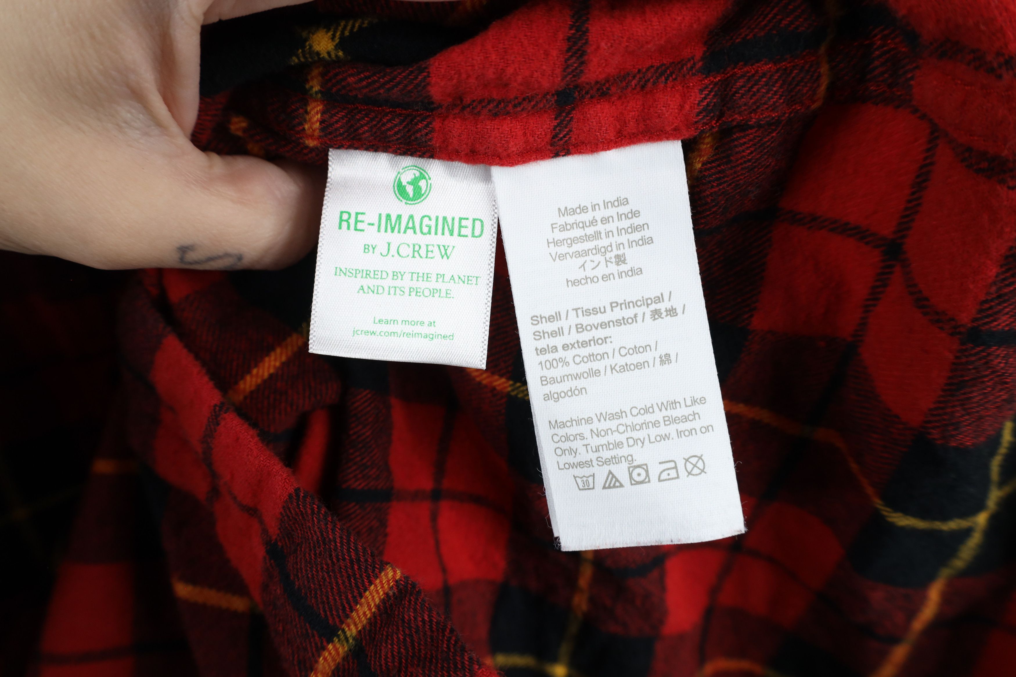 J.Crew × Vintage J Crew Long Sleeve Collared Flannel Button Shirt Cotton Size US L / EU 52-54 / 3 - 7 Thumbnail