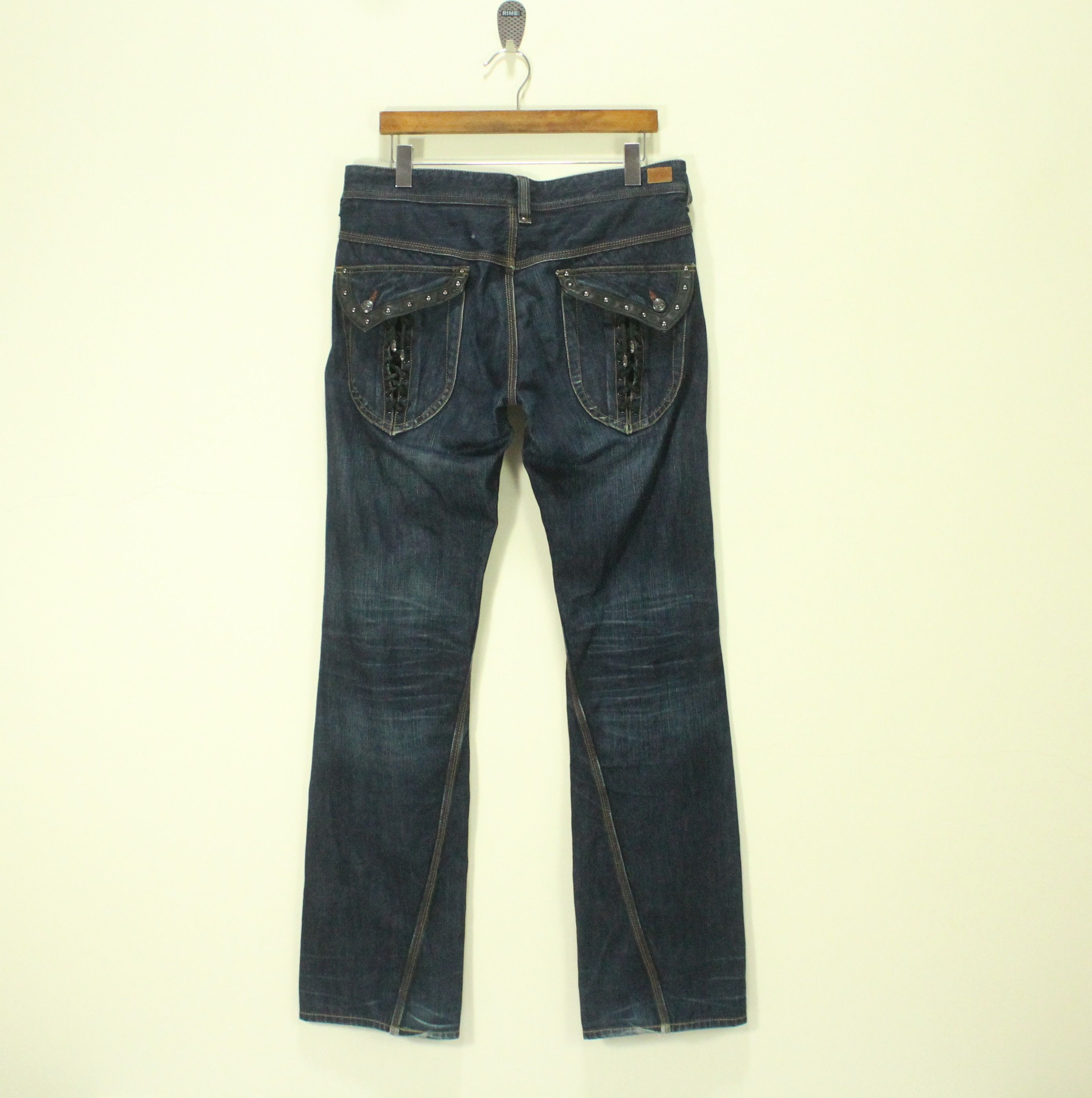 Japanese Brand Leather Pocket Laced Spiral Cut NICOLE CLUB FOR MEN Denim Size US 34 / EU 50 - 10 Thumbnail