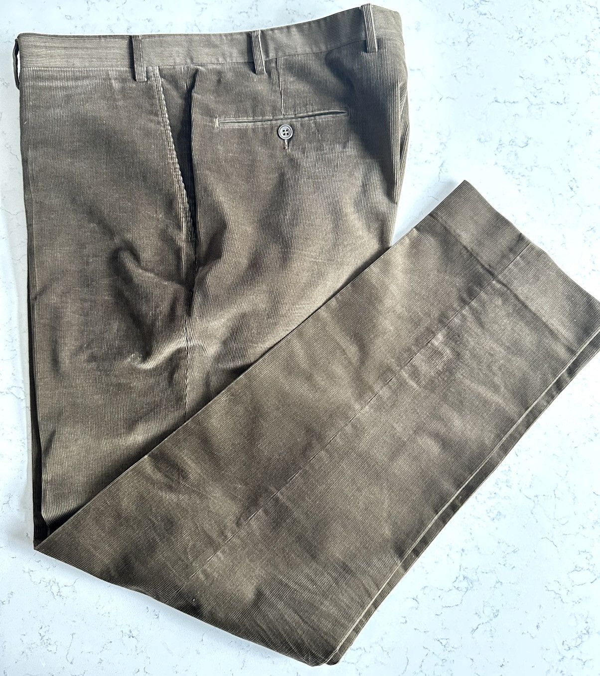 Canali Canali Corduroy Trousers – Taupe/Brown – Size 38 (EU 56) Size US 38 / EU 54 - 1 Thumbnail