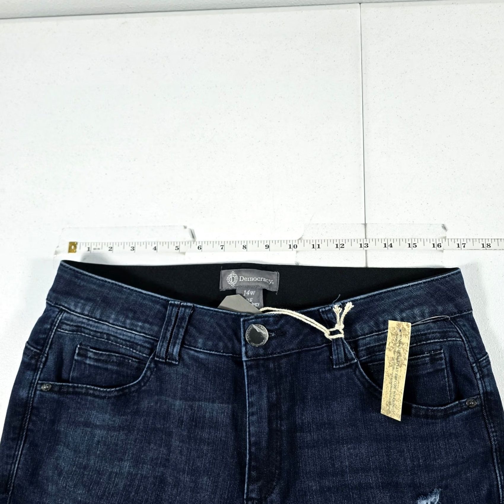 Vintage Democracy High Rise Slim Straight Jeans Dark Wash 14W Ab Technology Size 36" / US 14 / IT 50 - 4 Thumbnail