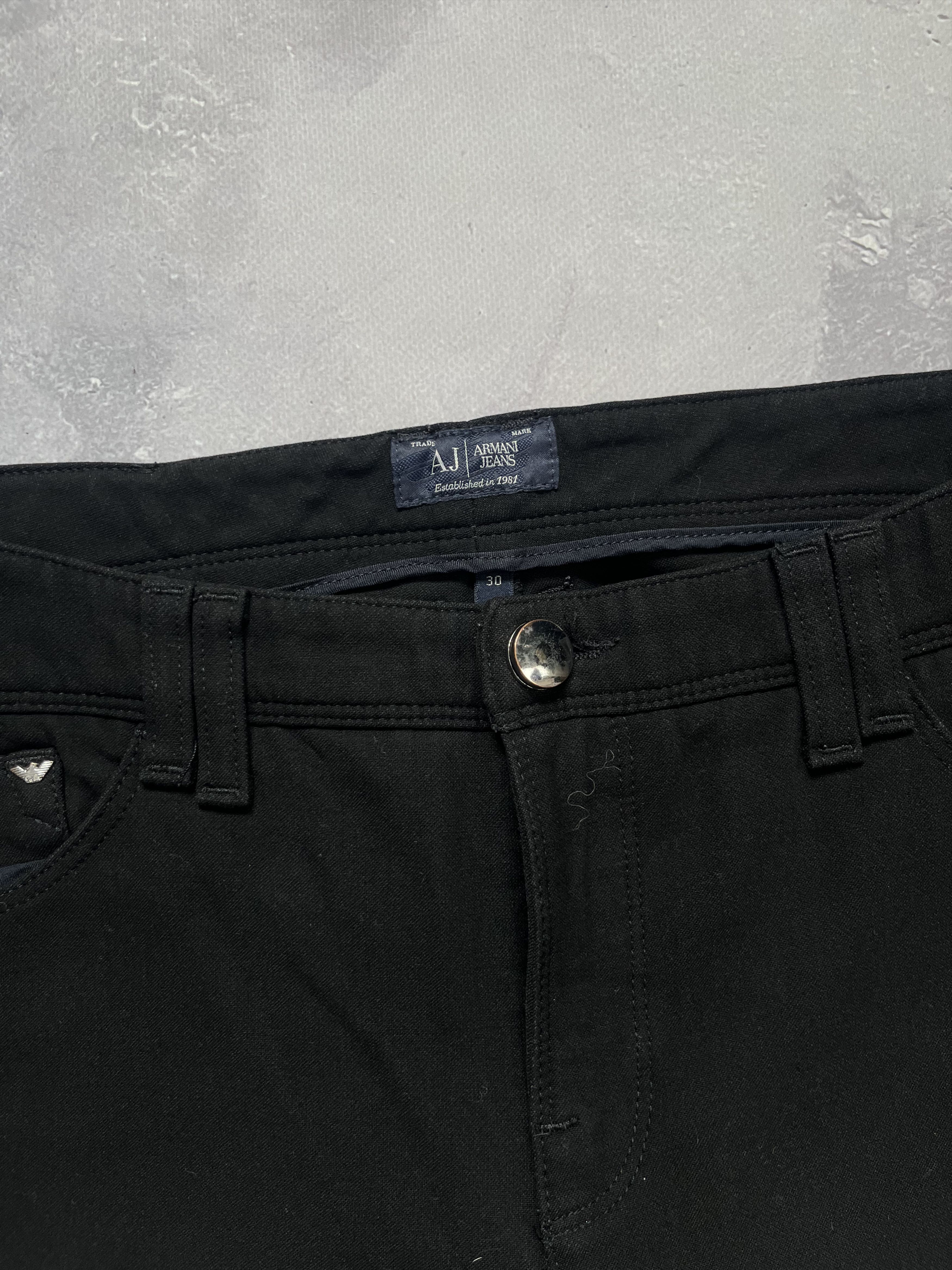 Armani Armani Jeans Metal Logo Mens' Black Pants Slim Fit Size US 30 / EU 46 - 6 Thumbnail
