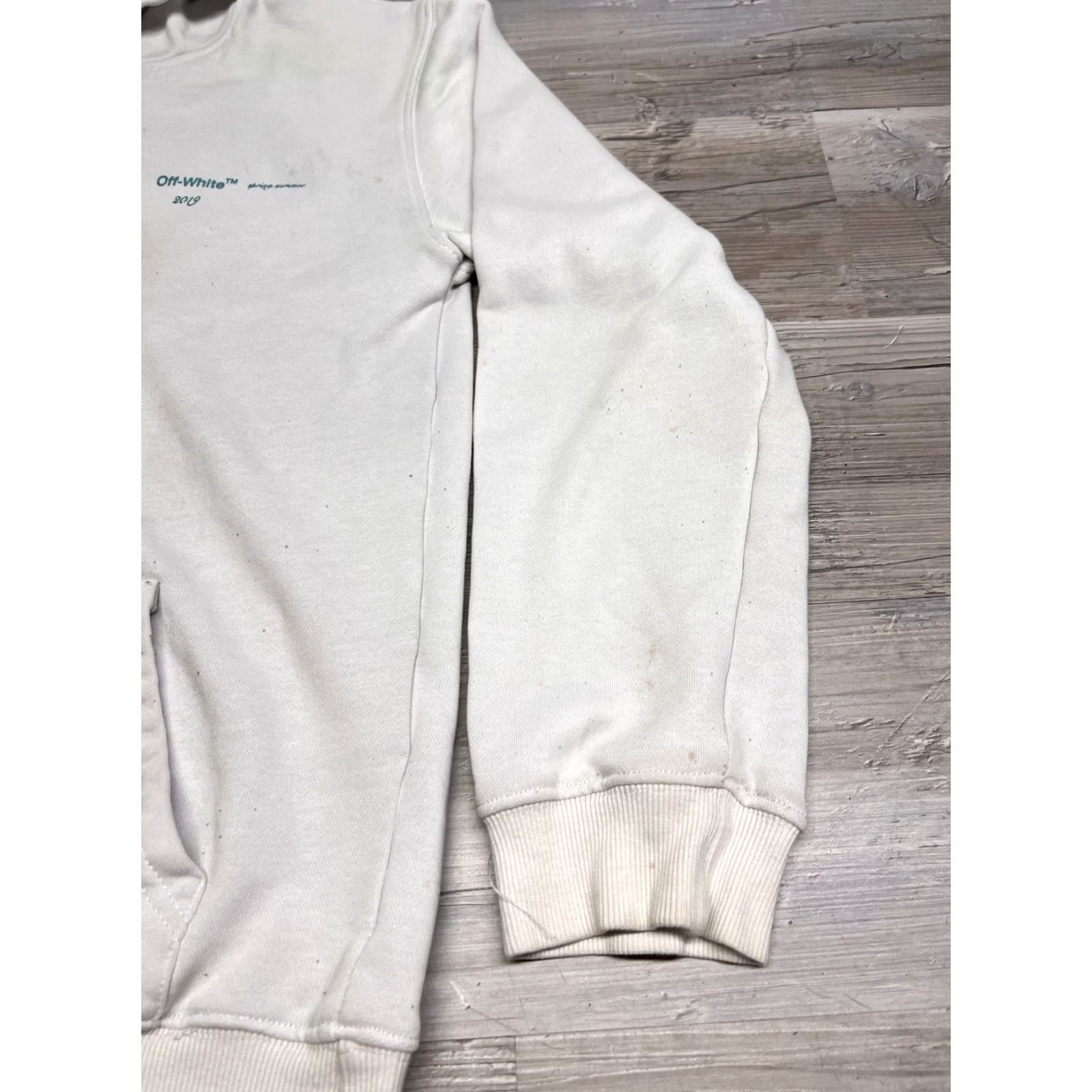 Off-White VINTAGE Off-White Hoodie Unisex Adults XL White Drawstring Hooded Logo 90s Graffiti Arrows SS19 AS-IS Size US XL / EU 56 / 4 - 6 Thumbnail