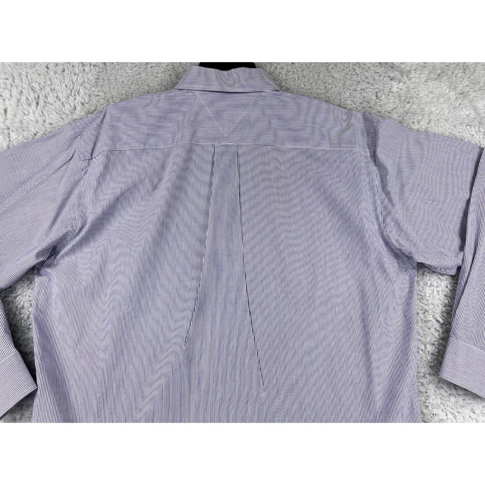 Tommy Hilfiger Tommy Hilfiger Shirt Mens 16 Blue White Long Sleeve Stripe American Classic Dress Shirt Mens Size US L / EU 52-54 / 3 - 6 Thumbnail