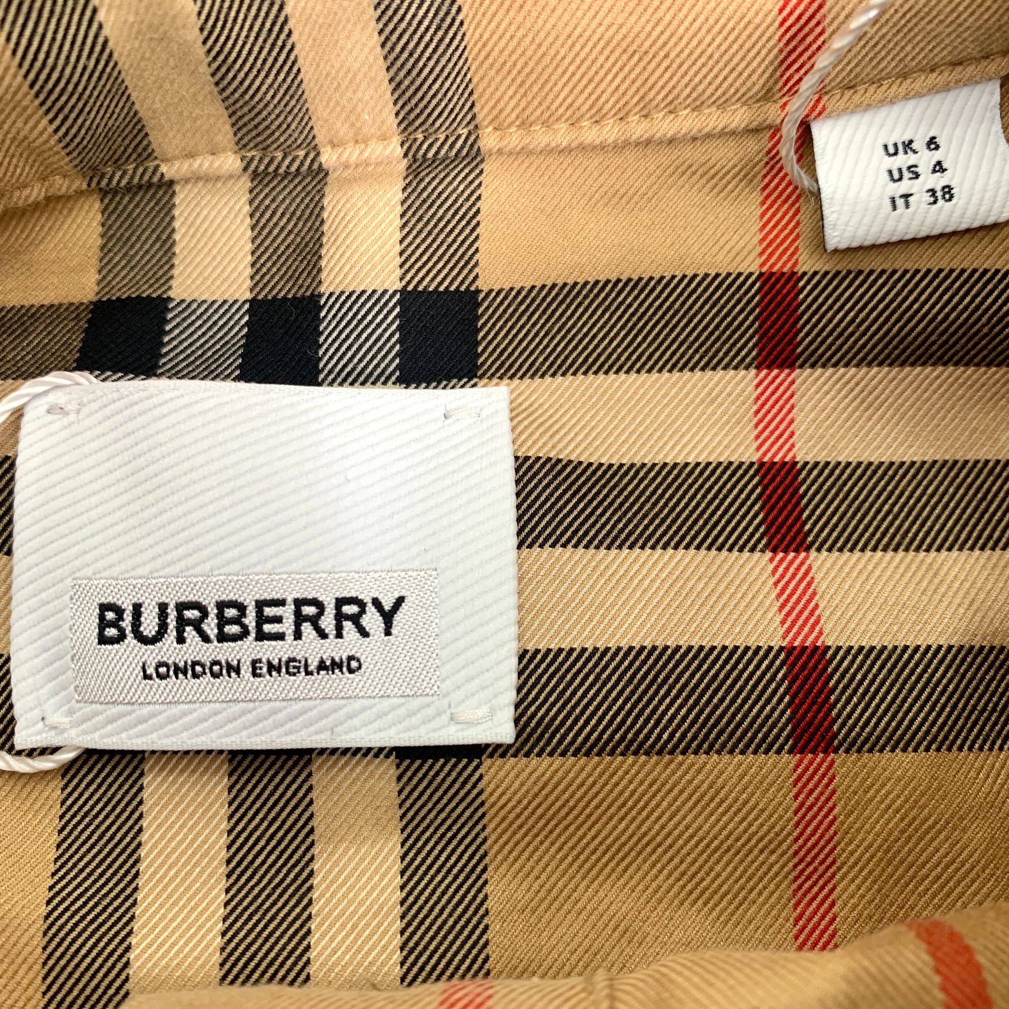 Burberry Burberry Womens Plaid Long Sleeve Cotton Shirt Dress Size S Size S / US 4 / IT 40 - 2 Thumbnail