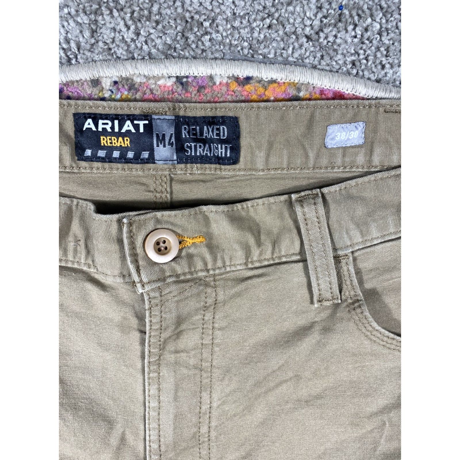 Ariat Ariat Pants Mens 38x30 Tan Brown Rebar M4 Relaxed Canvas Straight Leg Workwear Size US 38 / EU 54 - 5 Thumbnail