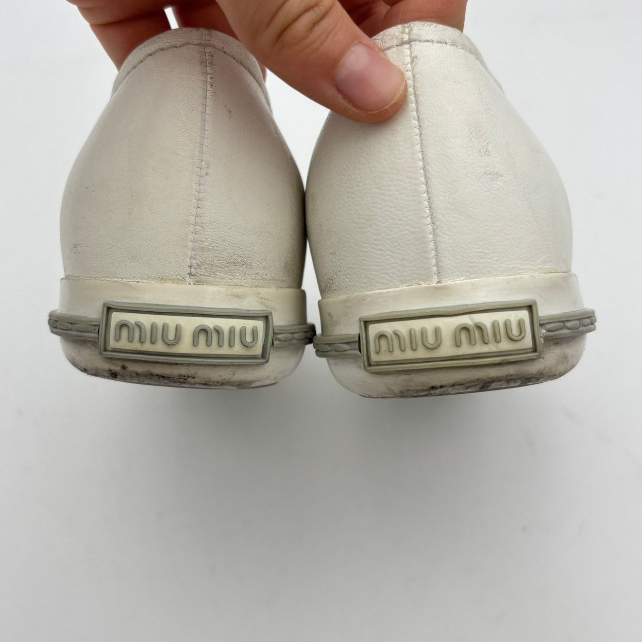Miu Miu Miu Miu Leather Metal Point Cap Toe Slip On Shoes 35.5 / 5.5 Size US 5.5 / IT 35.5 - 11 Thumbnail