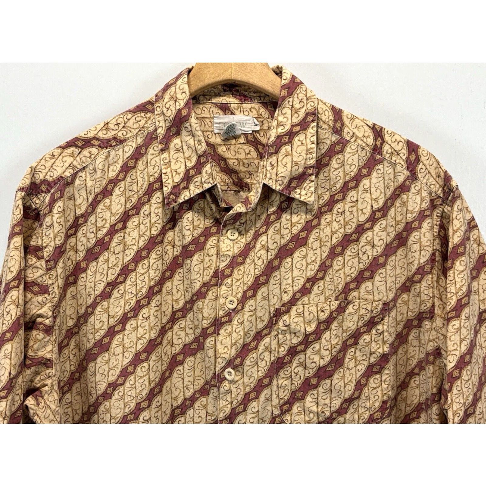 J.Crew VINTAGE J. Crew Button Up Short Sleeve Shirt Large Tall Men’s Yellow 90s Size US L / EU 52-54 / 3 - 2 Thumbnail