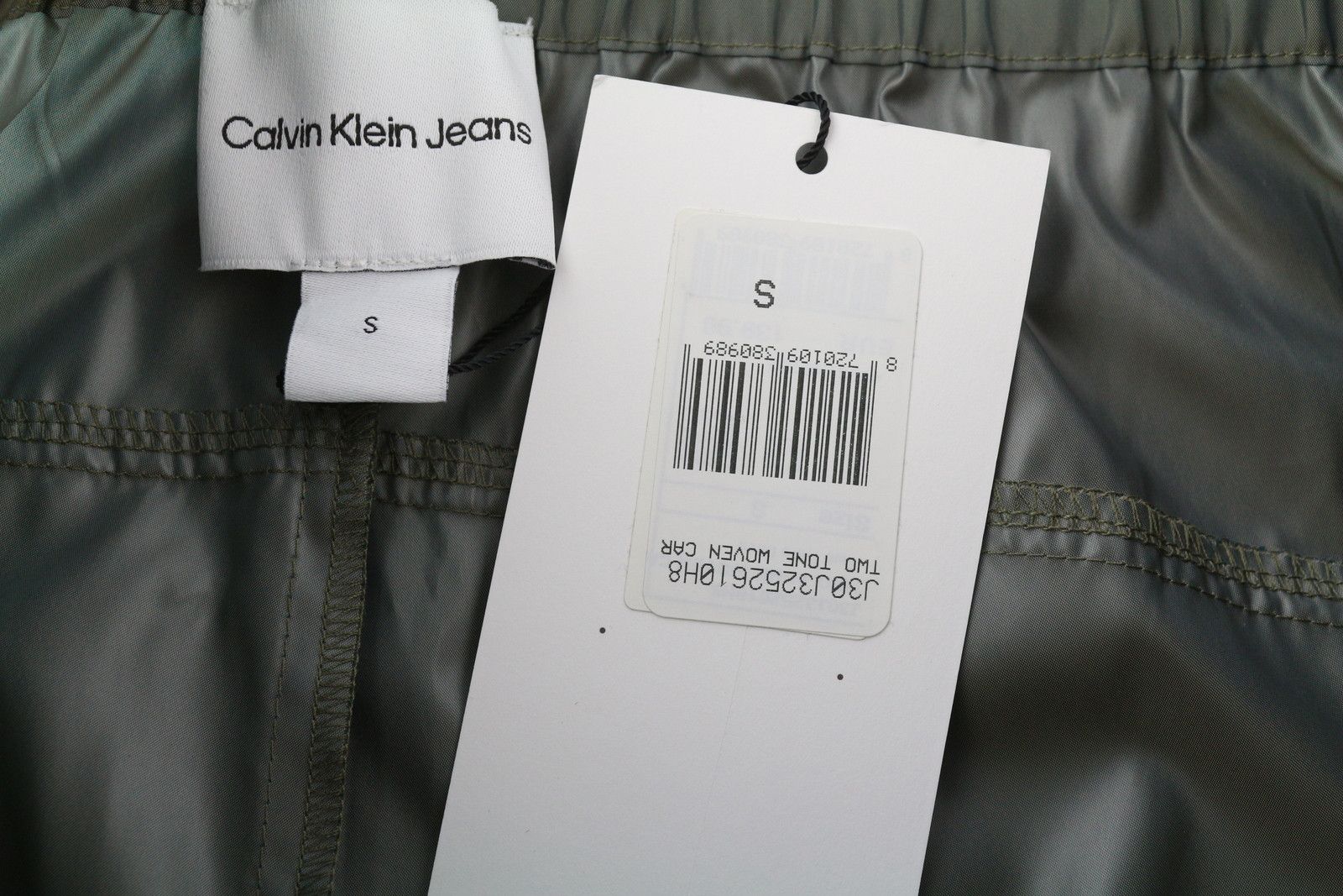 Calvin Klein S Grey Elastic Waist Shiny Track Cargo Pants 85021 Size US 28 / EU 44 - 7 Thumbnail