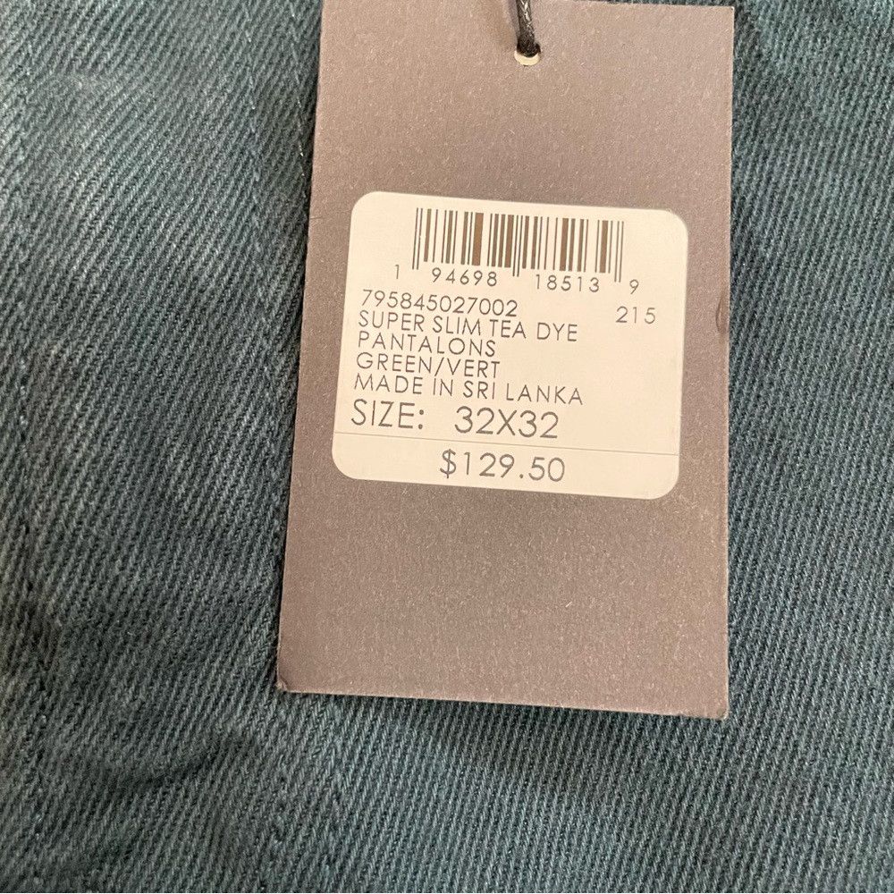 Club Monaco New $129 Club Monaco Super Slim Tea Dyed Green Jeans Size 3 Size US 32 / EU 48 - 6 Thumbnail