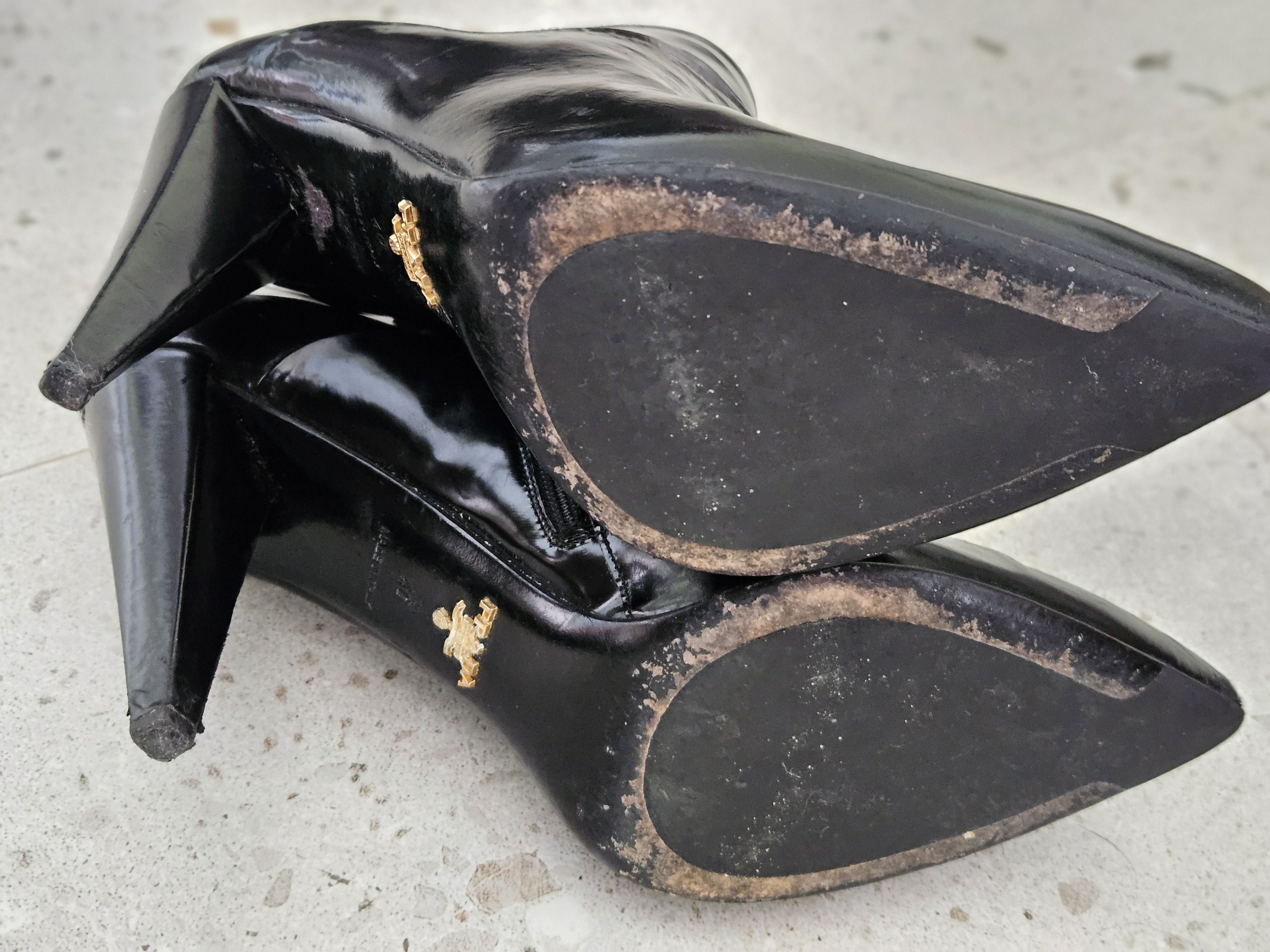 Prada Patent leather black zipped heels Prada Size US 10 / IT 40 - 8 Thumbnail