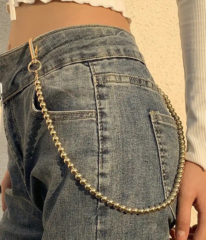 Jewelry Metal Beads Beaded Jeans Key Wallet Chain Size ONE SIZE - 1 Thumbnail