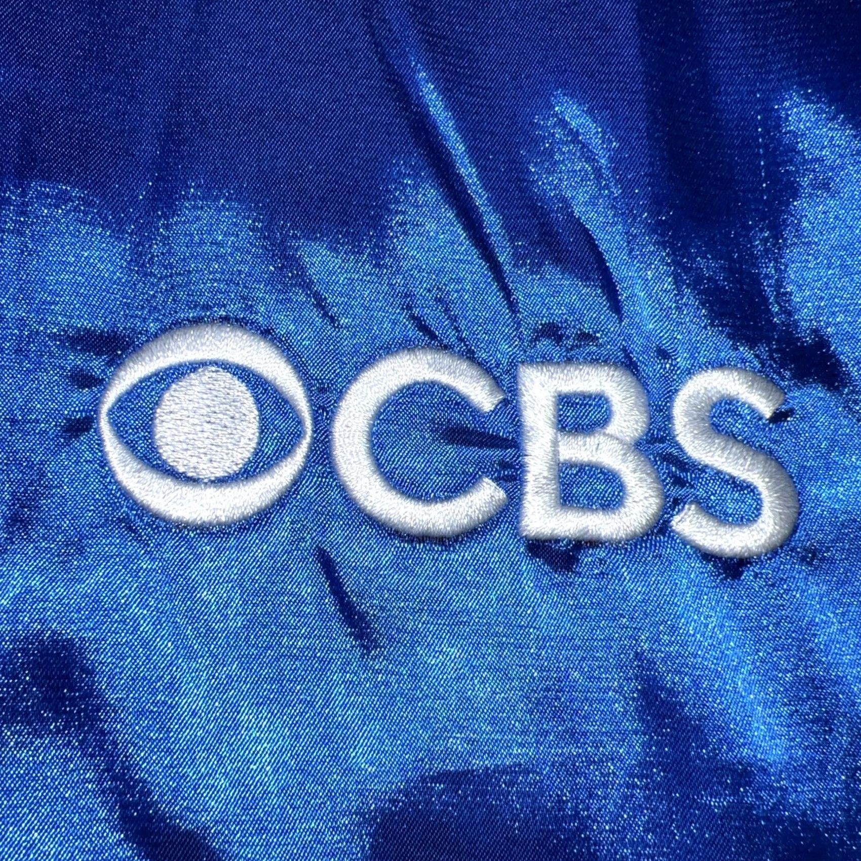 Logo 7 VINTAGE CBS Jacket Bomber Shirt Medium New Rare 70’s Zip-Up Satin Blue Logo CBS Television Eye Size US M / EU 48-50 / 2 - 3 Thumbnail