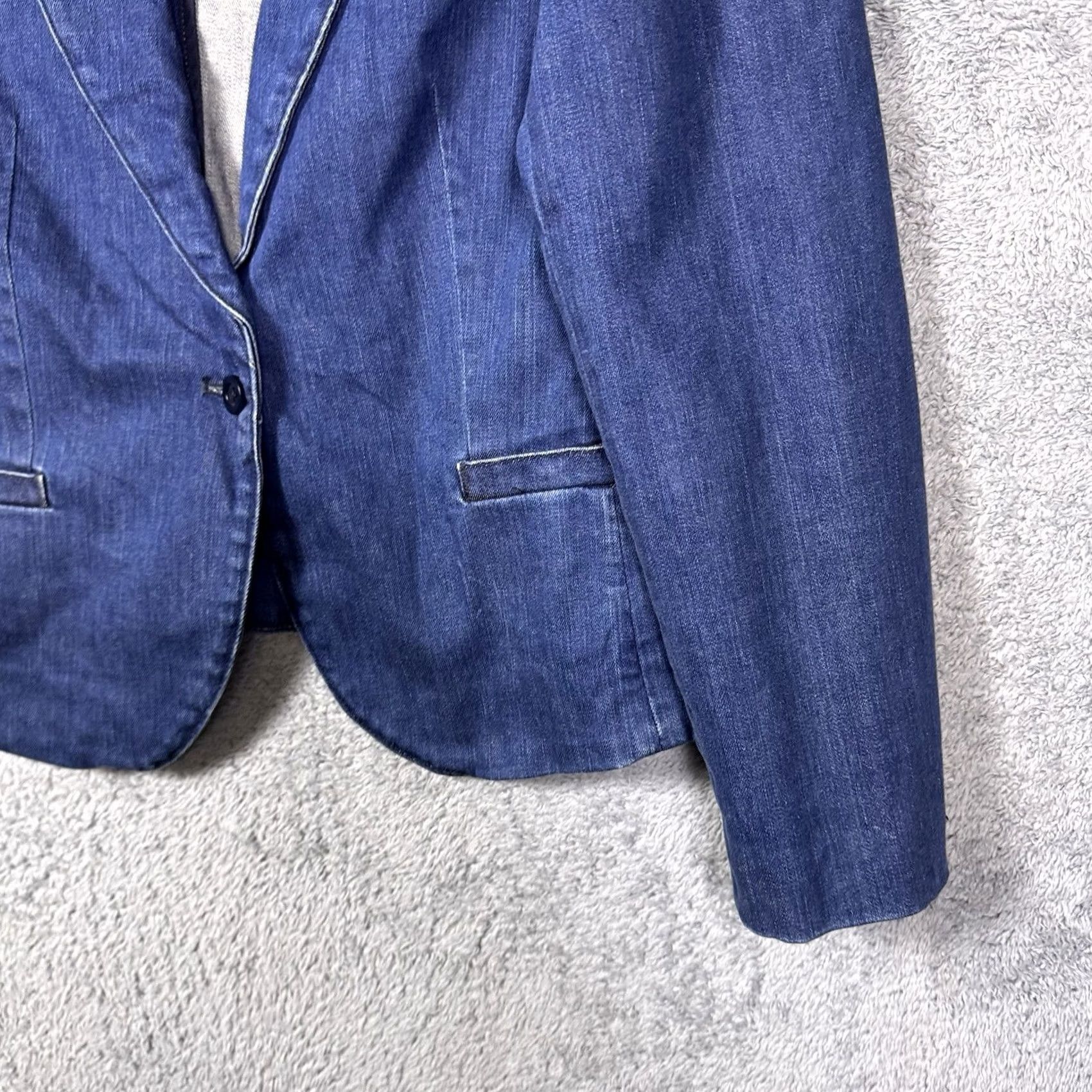 Vintage LL Bean Chore Jacket Womens 18 Blue Denim Blazer Equestrian Field Barn Cargo Size XXL / US 16-18 / IT 52-54 - 3 Thumbnail