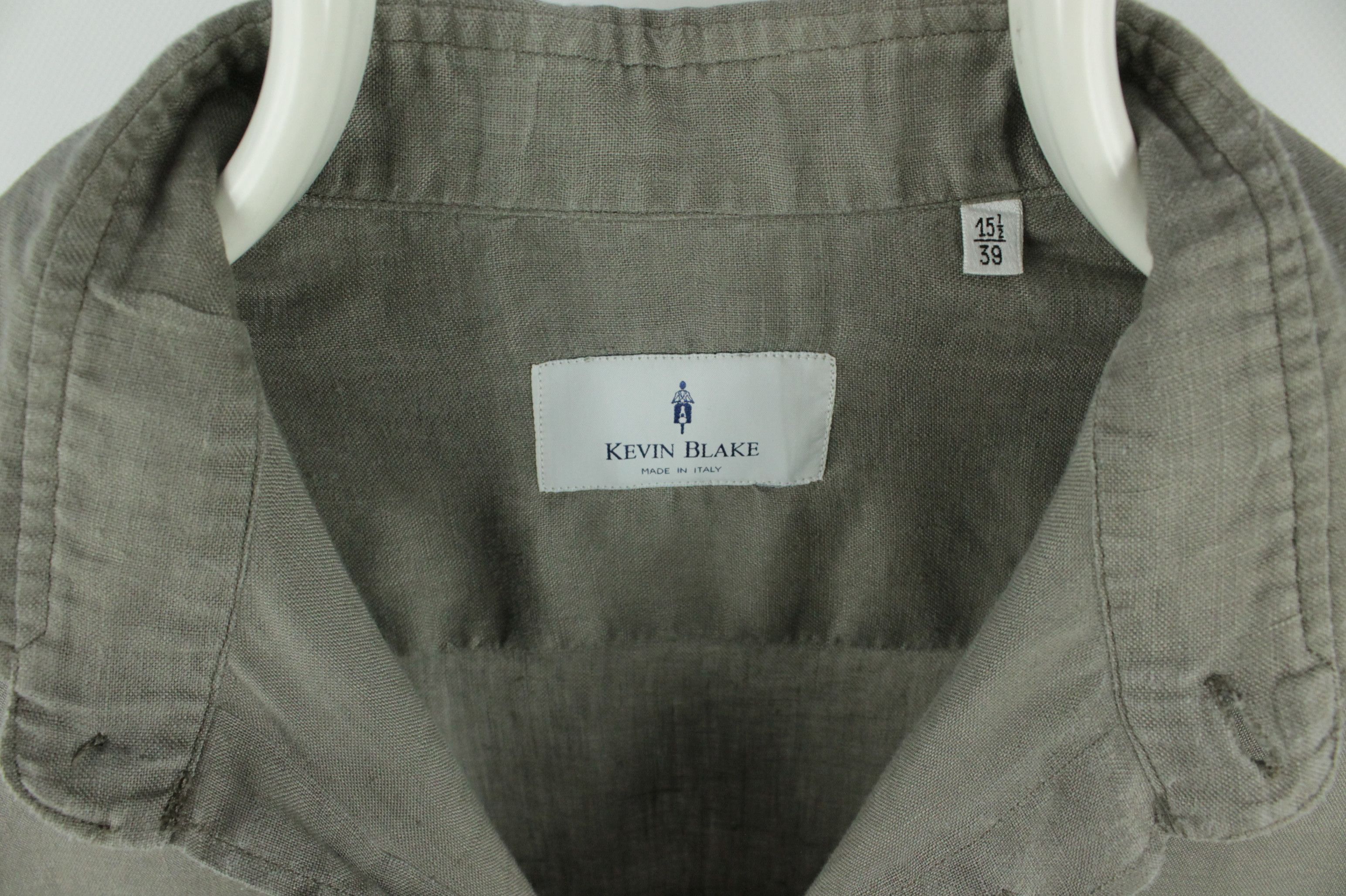 Other Kevin Blake Slim Fit Gray Linen Shirt Men's Size US M / EU 48-50 / 2 - 3 Thumbnail