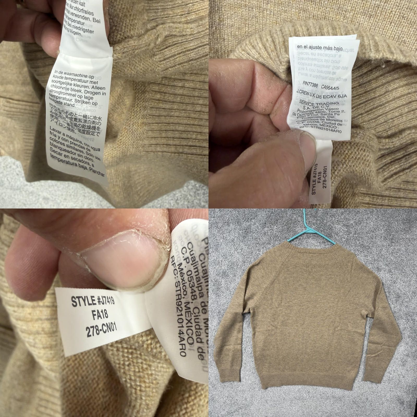 J.Crew J.CREW Mercantile Sweater L Tan Nylon Wool Crew Neck Pullover Men Long Sleeve Knit Solid Beige Vintage No Size US L / EU 52-54 / 3 - 8 Thumbnail