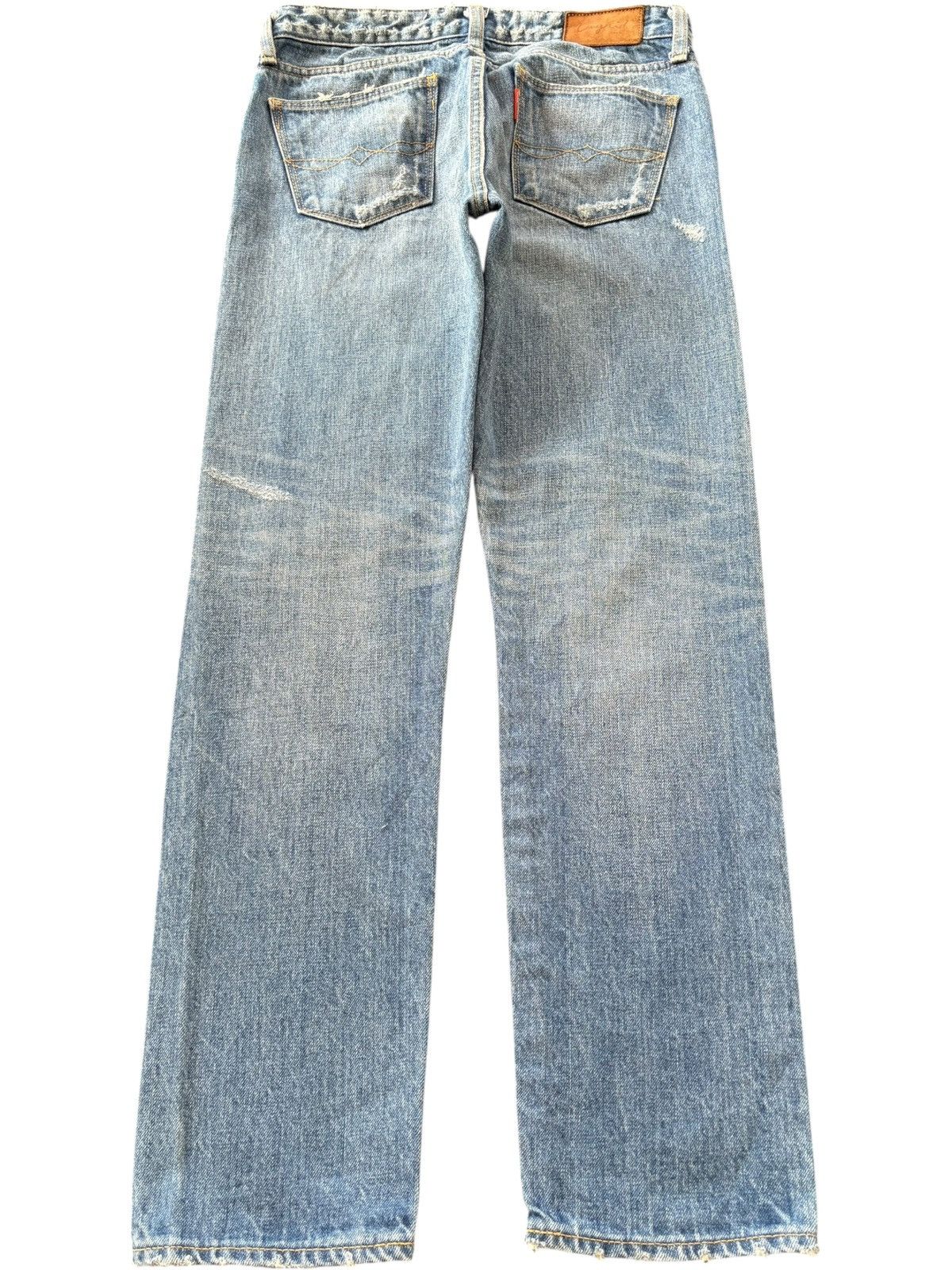 Japanese Brand Vintage Japanese Ungrid Faded Wash Distress Selvedge Jeans Size 28" / US 6 / IT 42 - 2 Thumbnail