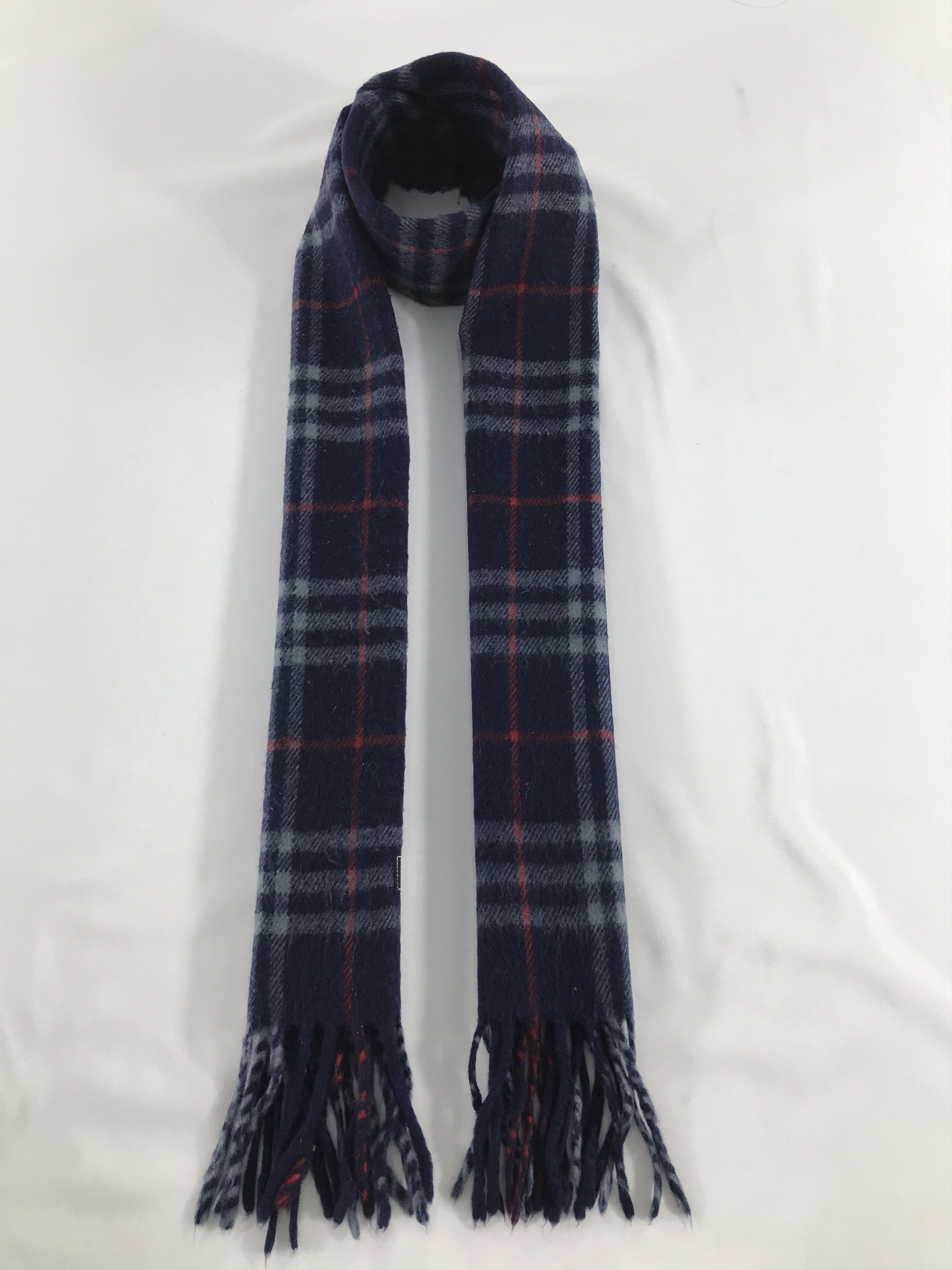 Burberry Burberrys Nova Check Blue Wool Scarf Muffler V415 Size ONE SIZE - 1 Thumbnail