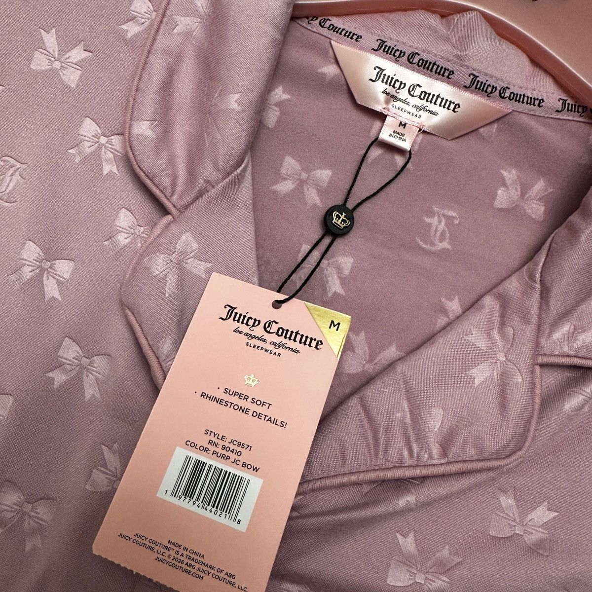 Juicy Couture Juicy Couture 3-Piece Pajama Set Purple Pink Sleepwear Size M / US 6-8 / IT 42-44 - 4 Thumbnail