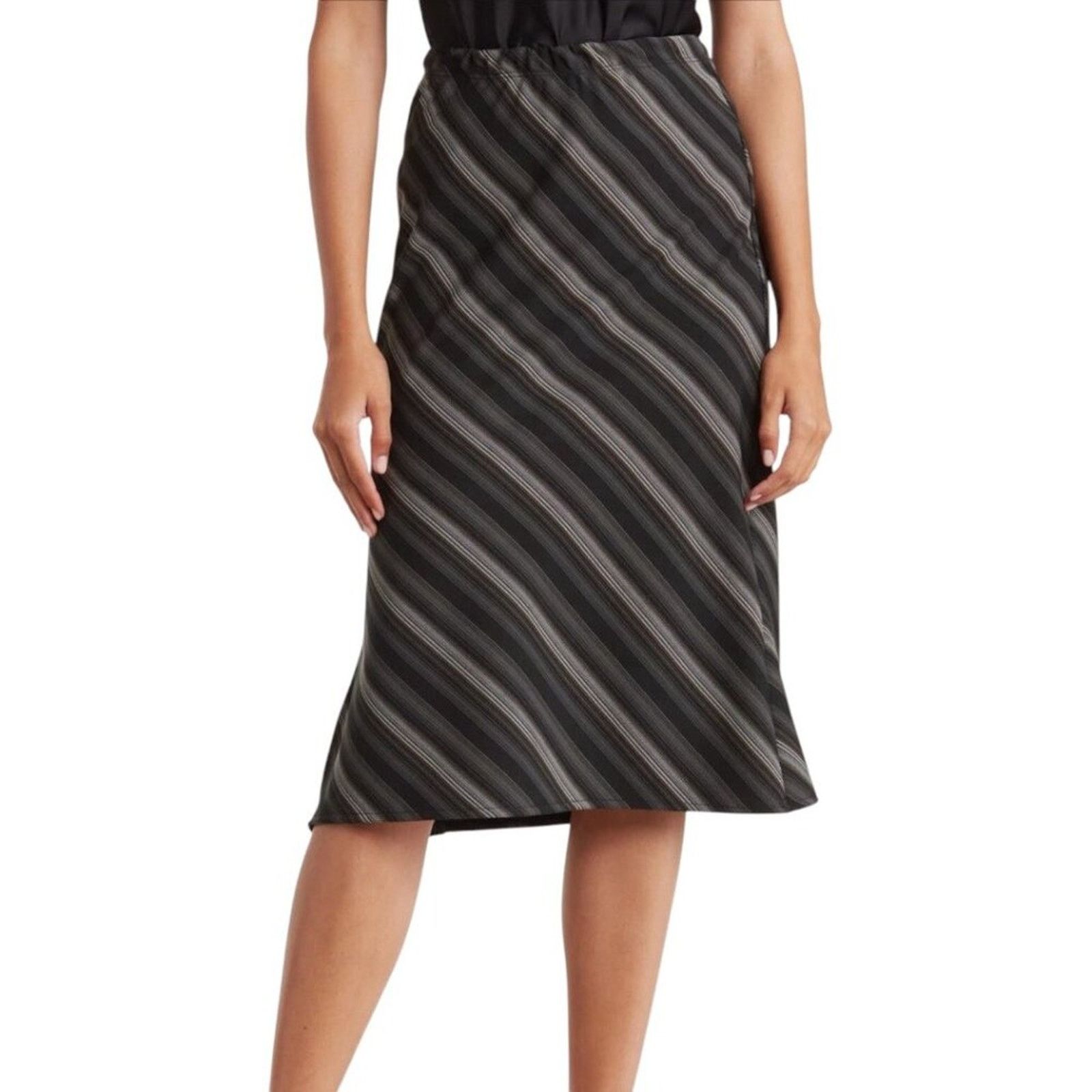 Other Forgotten Grace Striped Side Slit Midi Skirt Medium NWOT Size 32" / US 10 / IT 46 - 1 Thumbnail
