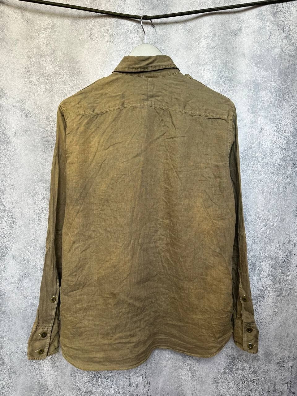 Ralph Lauren Ralph Lauren 100% Linen Vintage Military Sunfaded Shirt LS Size M / US 6-8 / IT 42-44 - 3 Thumbnail