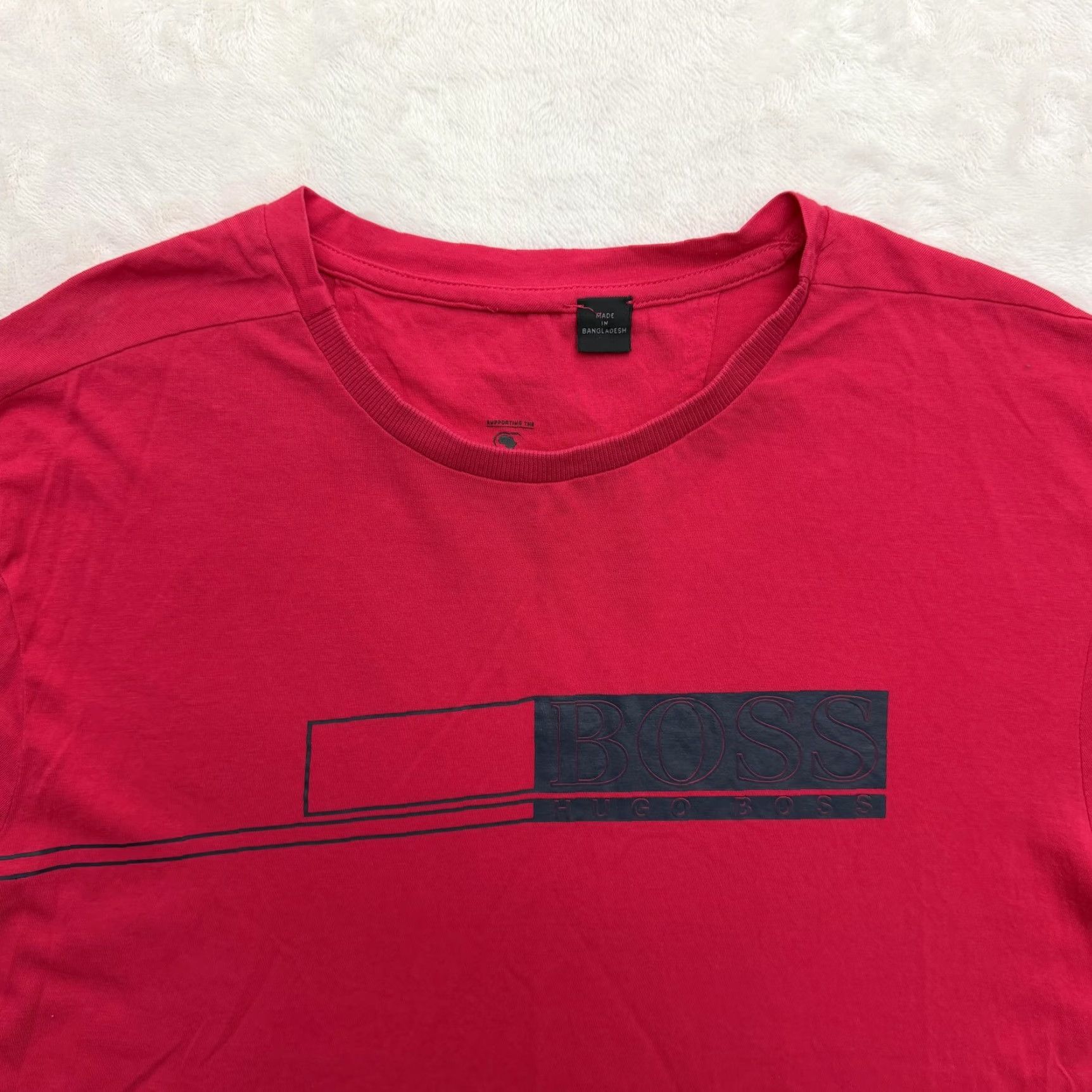 Hugo Boss HUGO BOSS Shirt Mens Medium Modern Fit Pink Logo Casual Crewneck Cotton T-Shirt Size US M / EU 48-50 / 2 - 2 Thumbnail