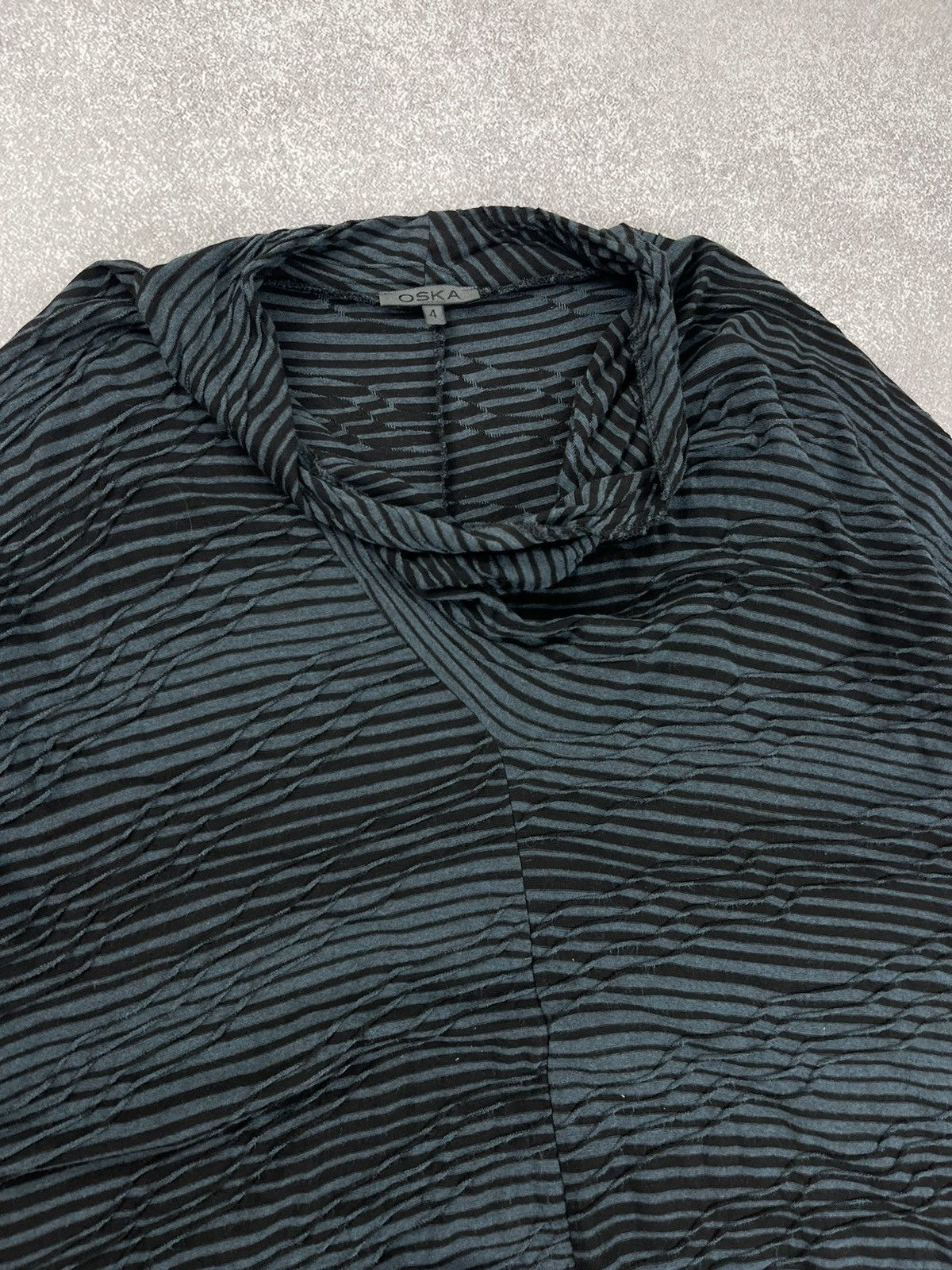 Japanese Brand Oska Striped Tunic Blouse Japan Style Size L / US 10 / IT 46 - 5 Thumbnail